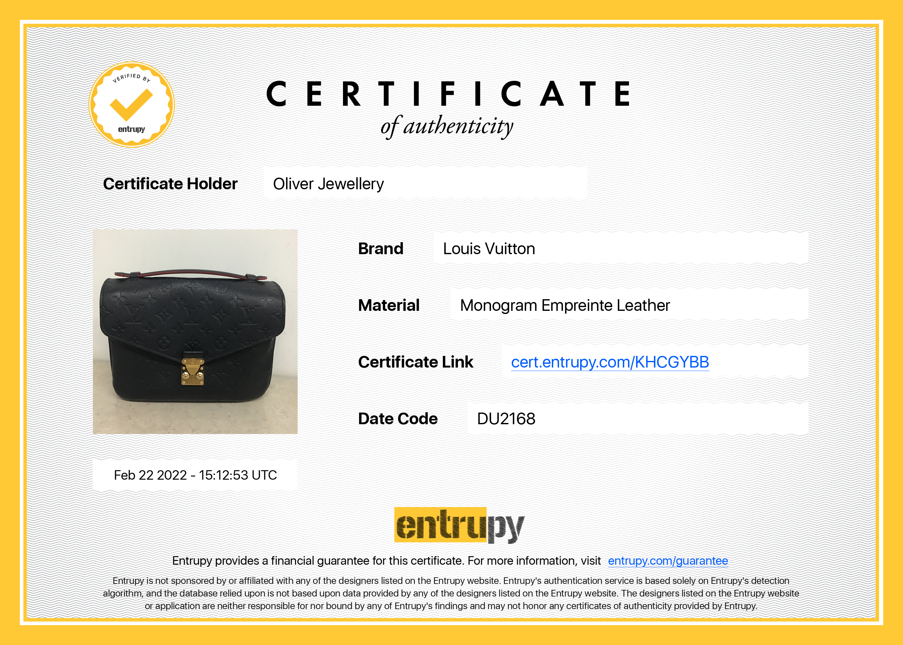 Louis Vuitton Monogram Empreinte Pochette Metis w/ Box – Oliver Jewellery