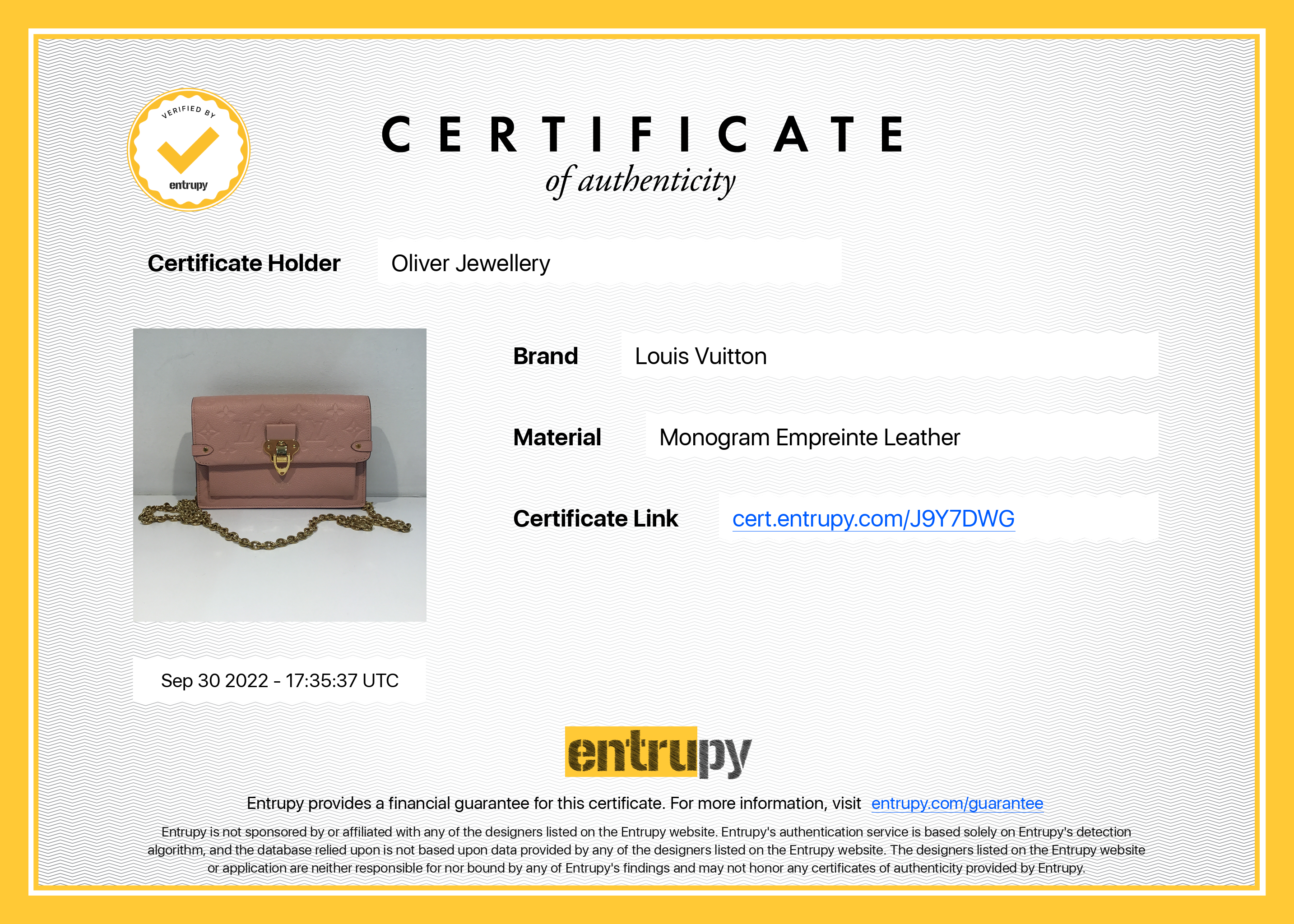 Louis Vuitton Monogram Empreinte Vavin Chain Wallet w/ Box