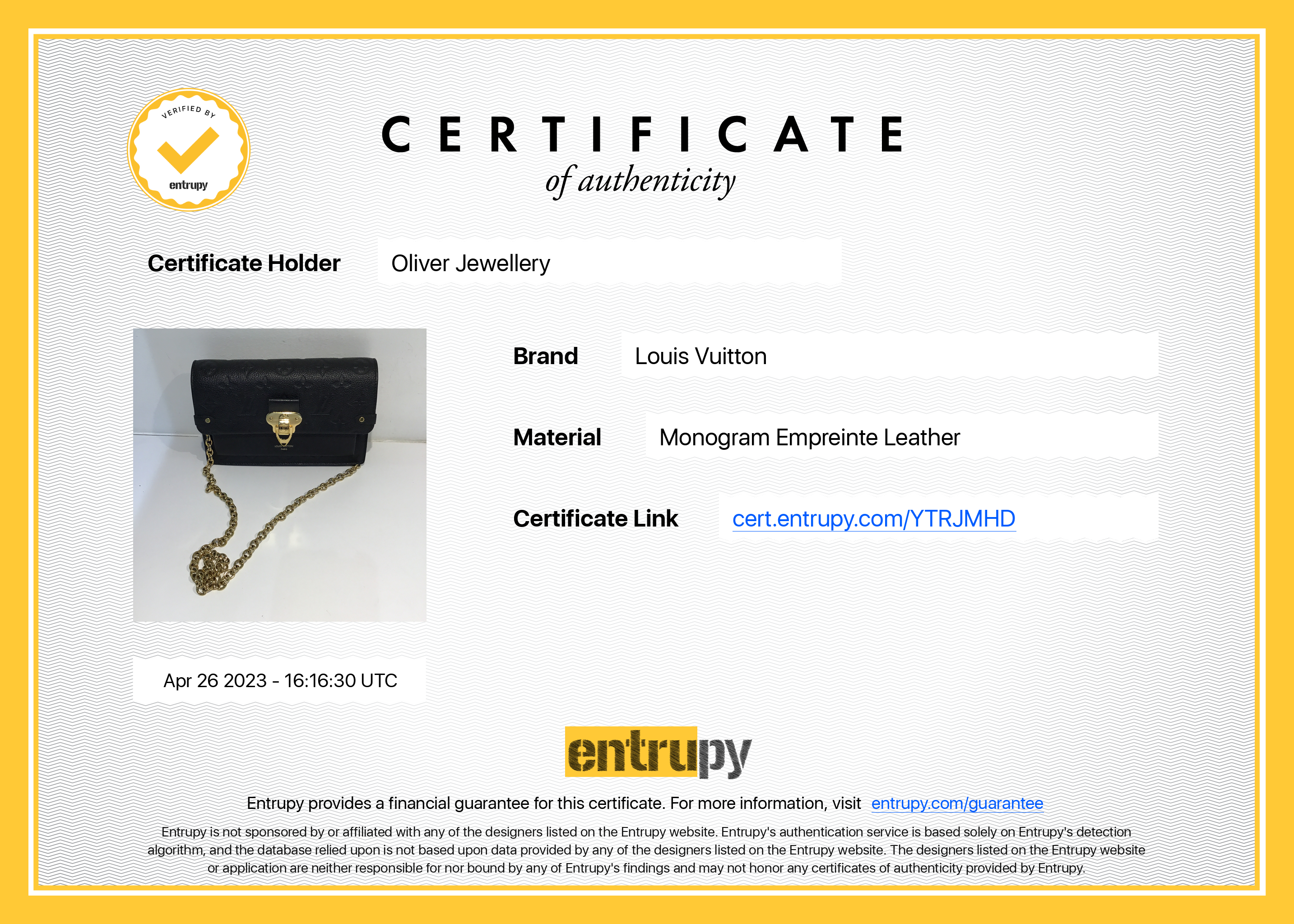 Louis Vuitton Monogram Empreinte Vavin Chain Wallet w/ Box