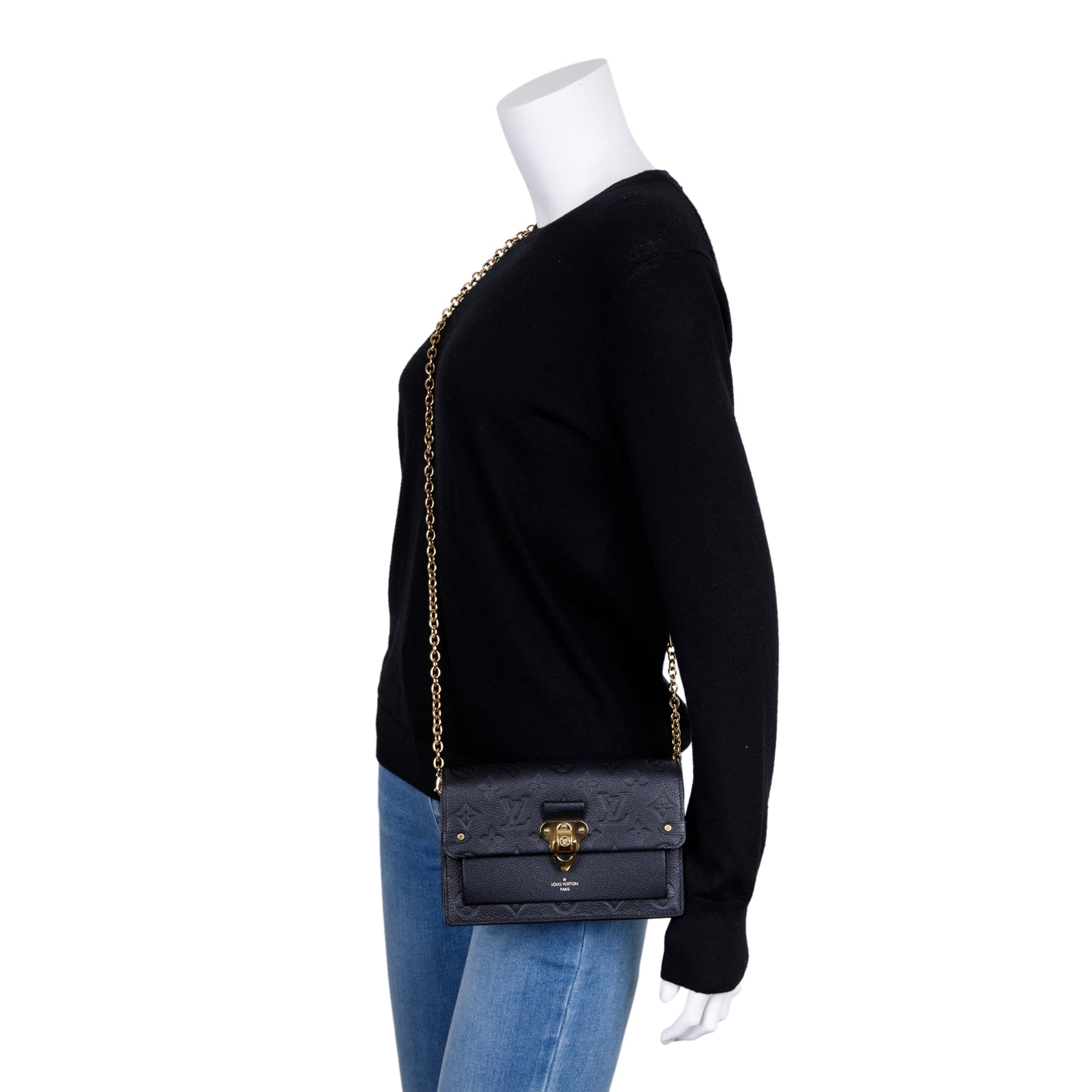 Louis Vuitton Monogram Empreinte Vavin Chain Wallet w/ Box