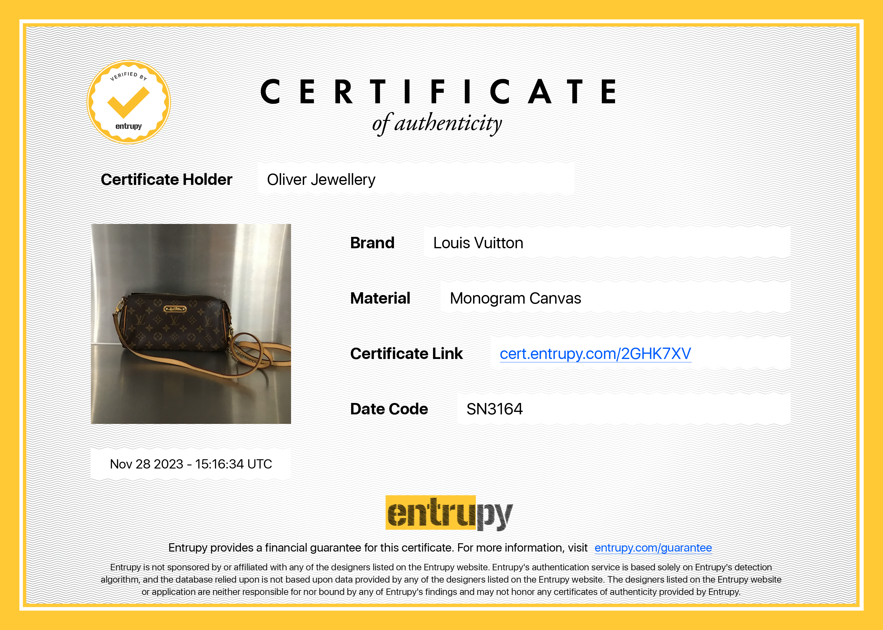 Louis Vuitton Monogram Eva Clutch w/ Strap & Box