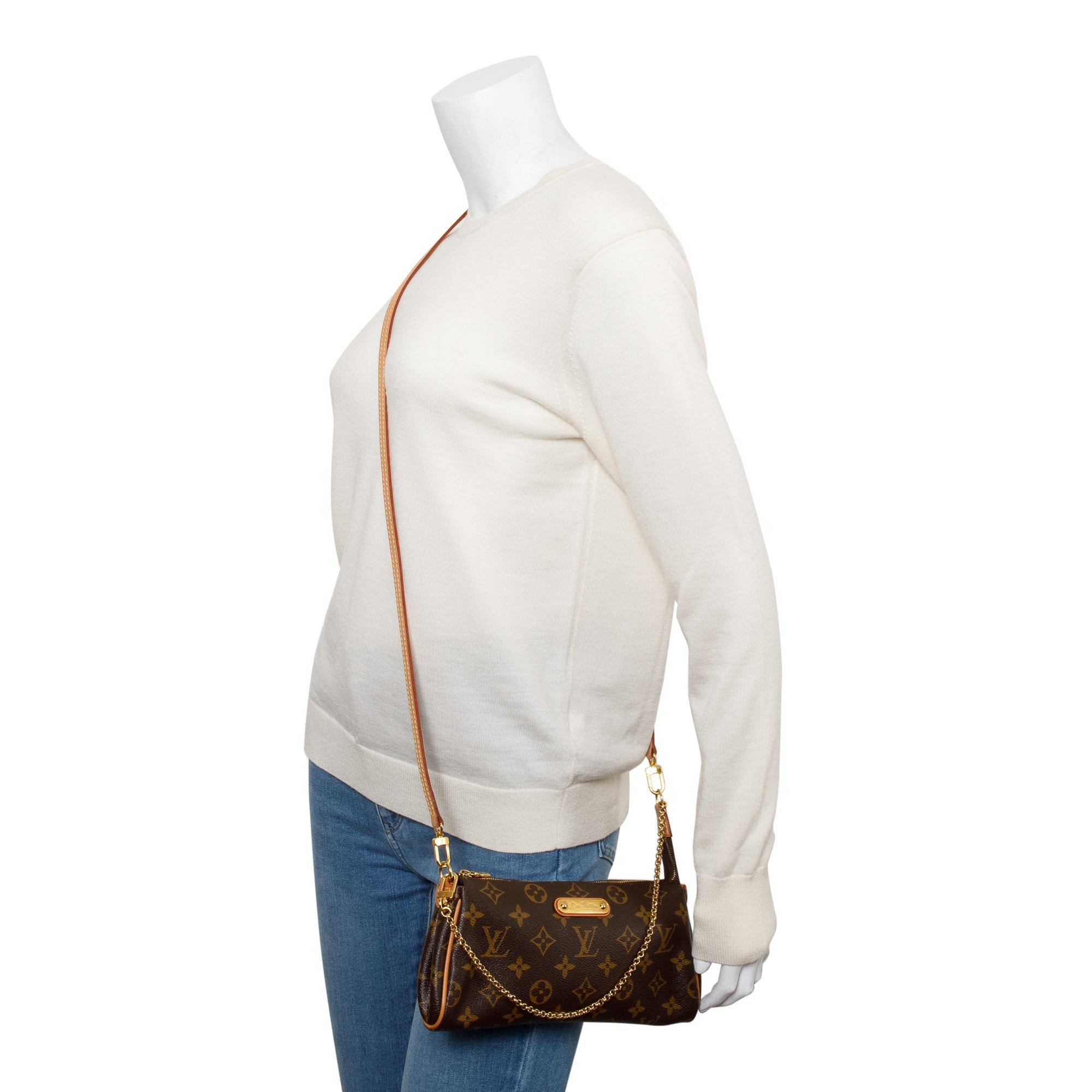 Louis Vuitton Monogram Eva Clutch w/ Strap & Box