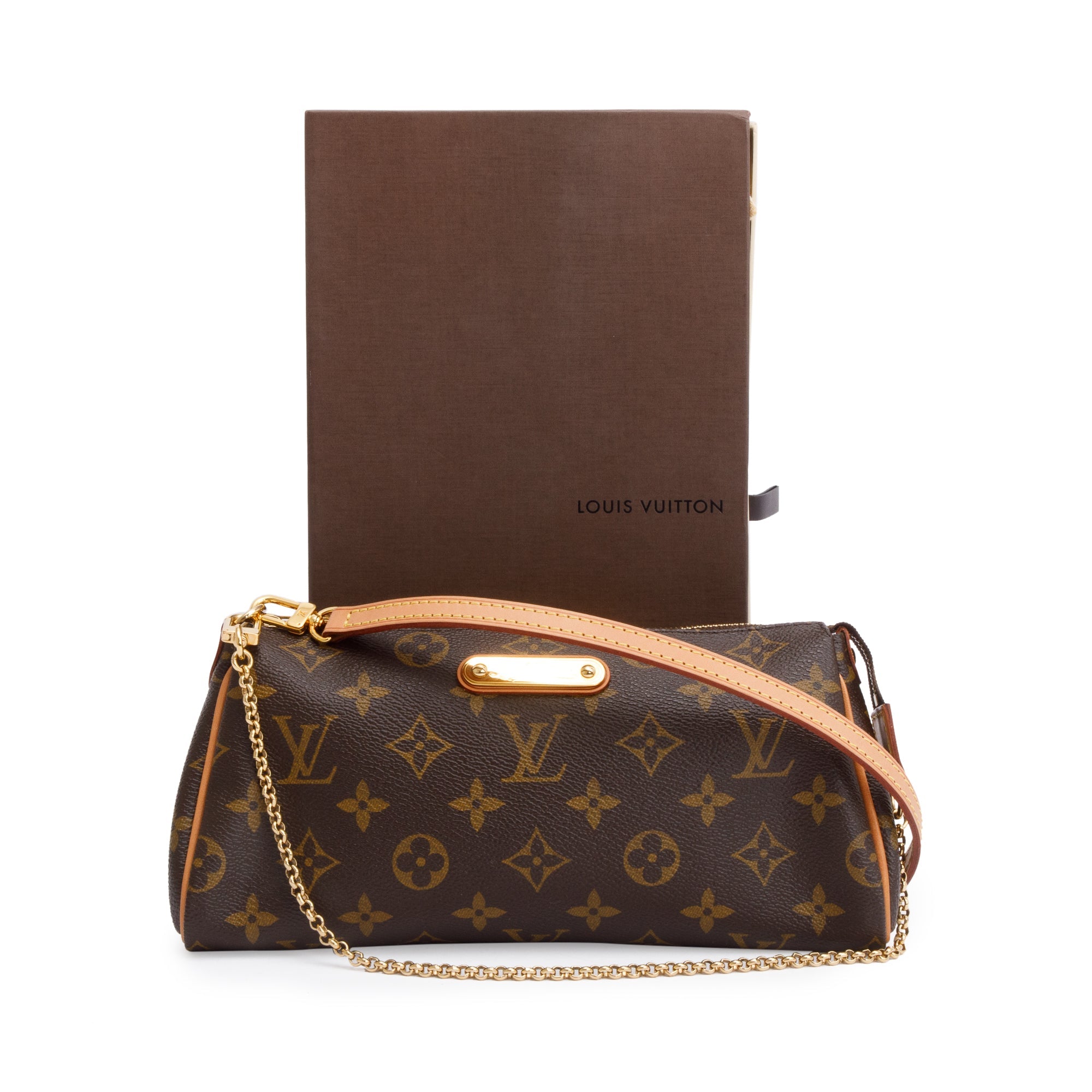 Louis Vuitton Monogram Eva Clutch w/ Strap & Box