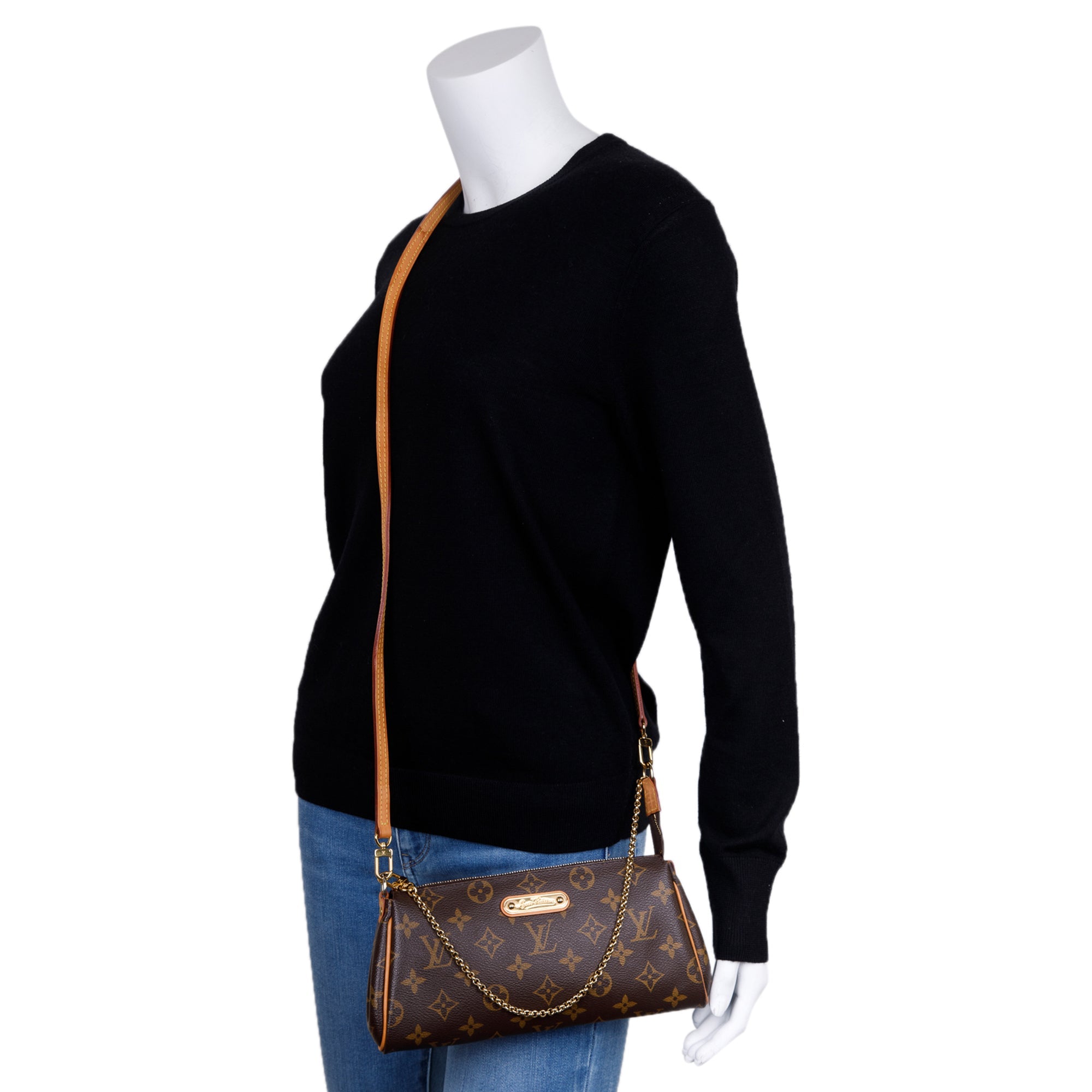 Louis Vuitton Monogram Eva Clutch w/ Strap, Box & Receipt