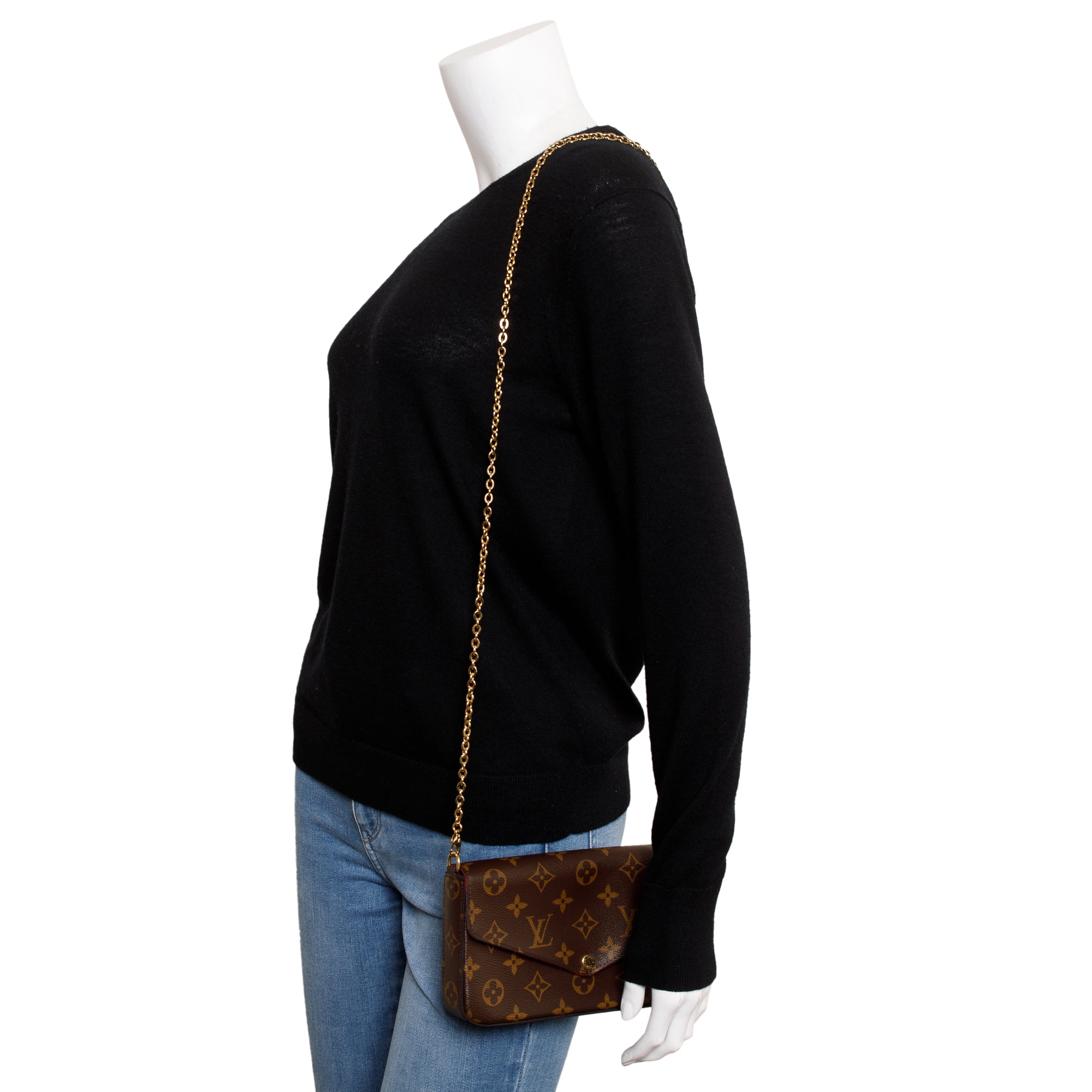 Louis Vuitton Monogram Felicie Pochette w/ Inserts, Box & Receipt