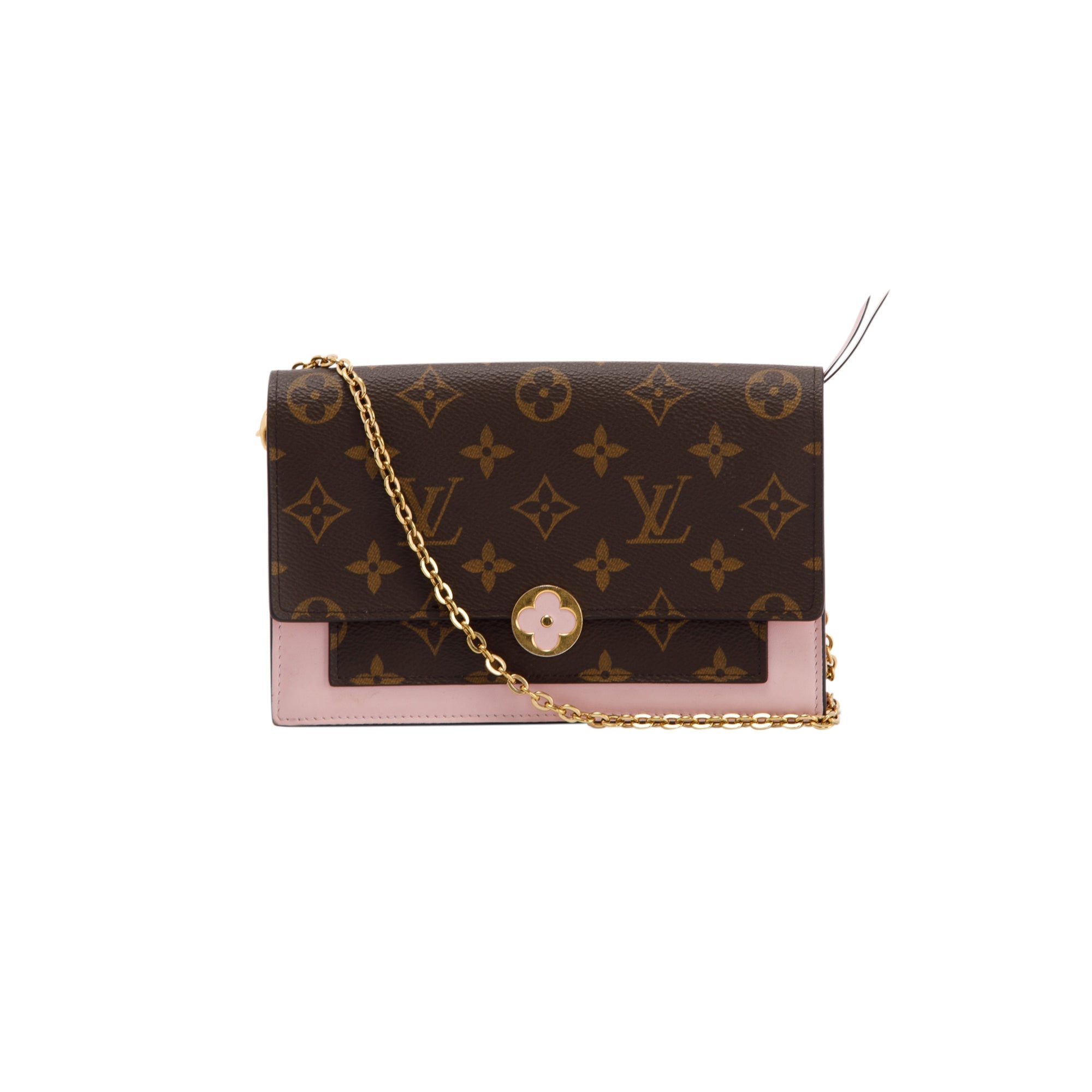 Louis Vuitton Flore Chain Wallet Pink Slipping