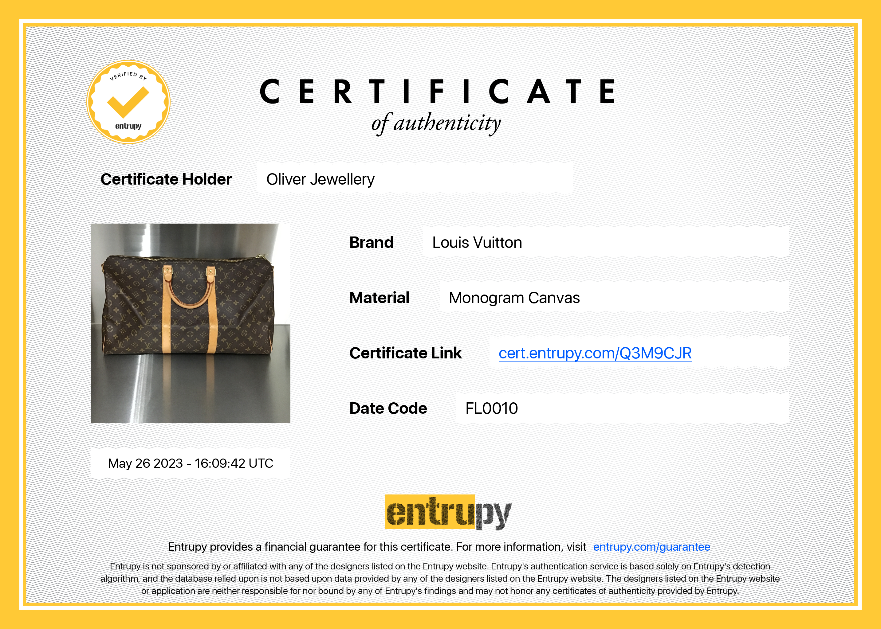 Louis Vuitton Monogram Keepall Bandouliere 50 W/O Strap