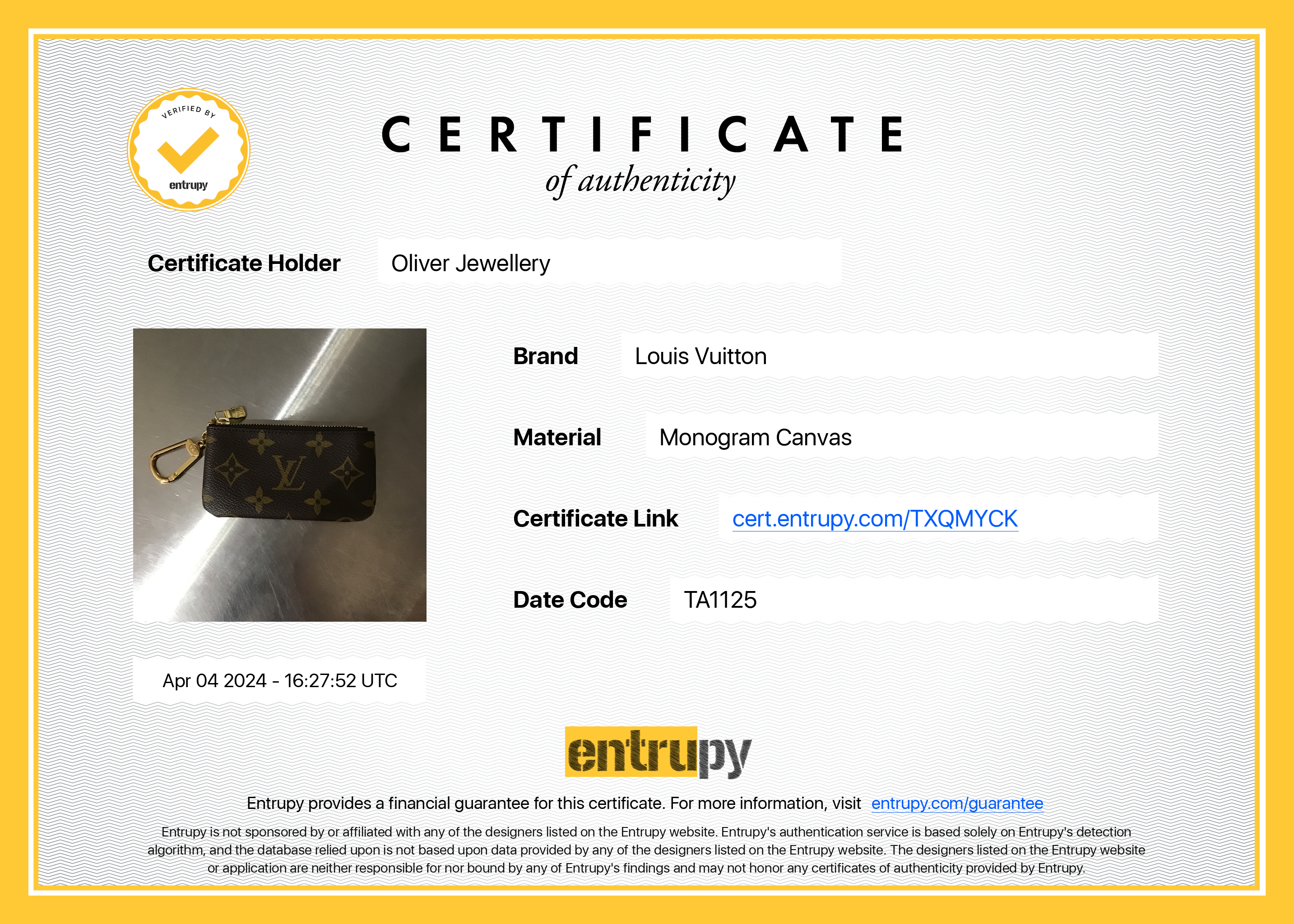 Louis Vuitton Monogram Key Pouch w/ Box