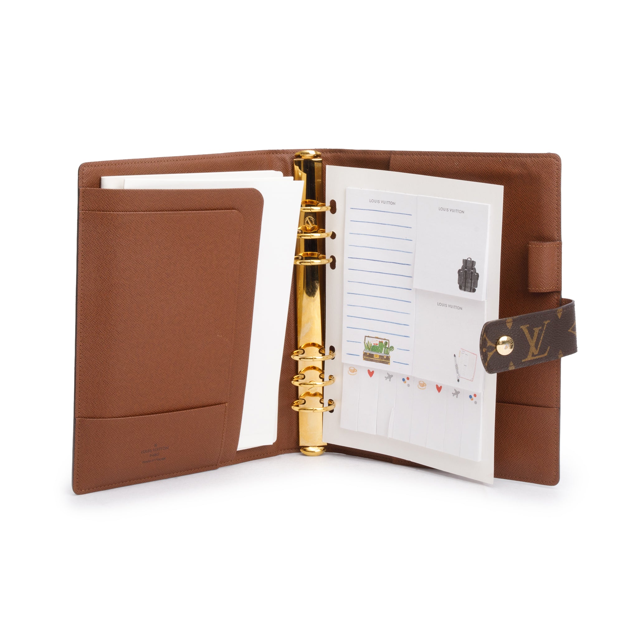 Louis Vuitton Monogram Large Ring Agenda Cover w/ Note Pads