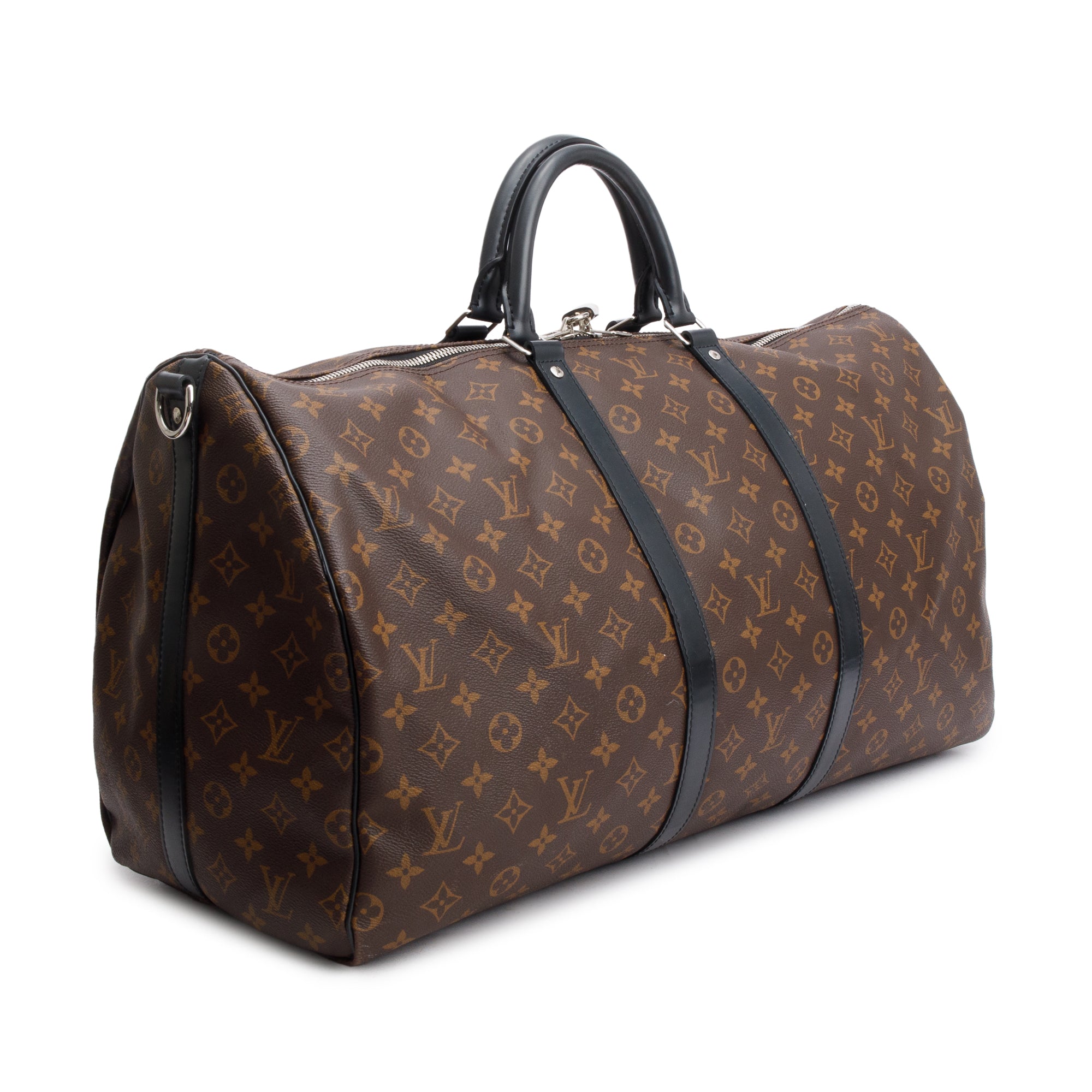 Louis Vuitton Monogram Macassar Keepall Bandouliere 55 w/ Strap