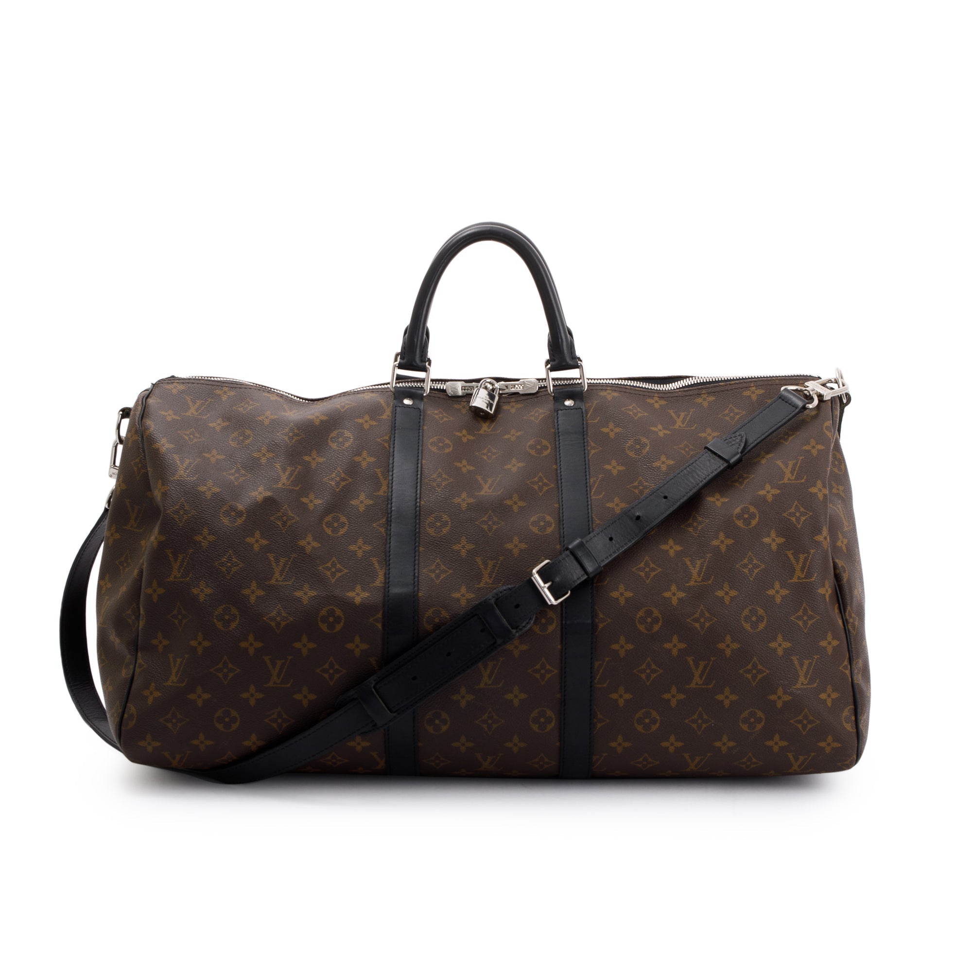Louis Vuitton Monogram Macassar Keepall Bandouliere 55 w/ Strap