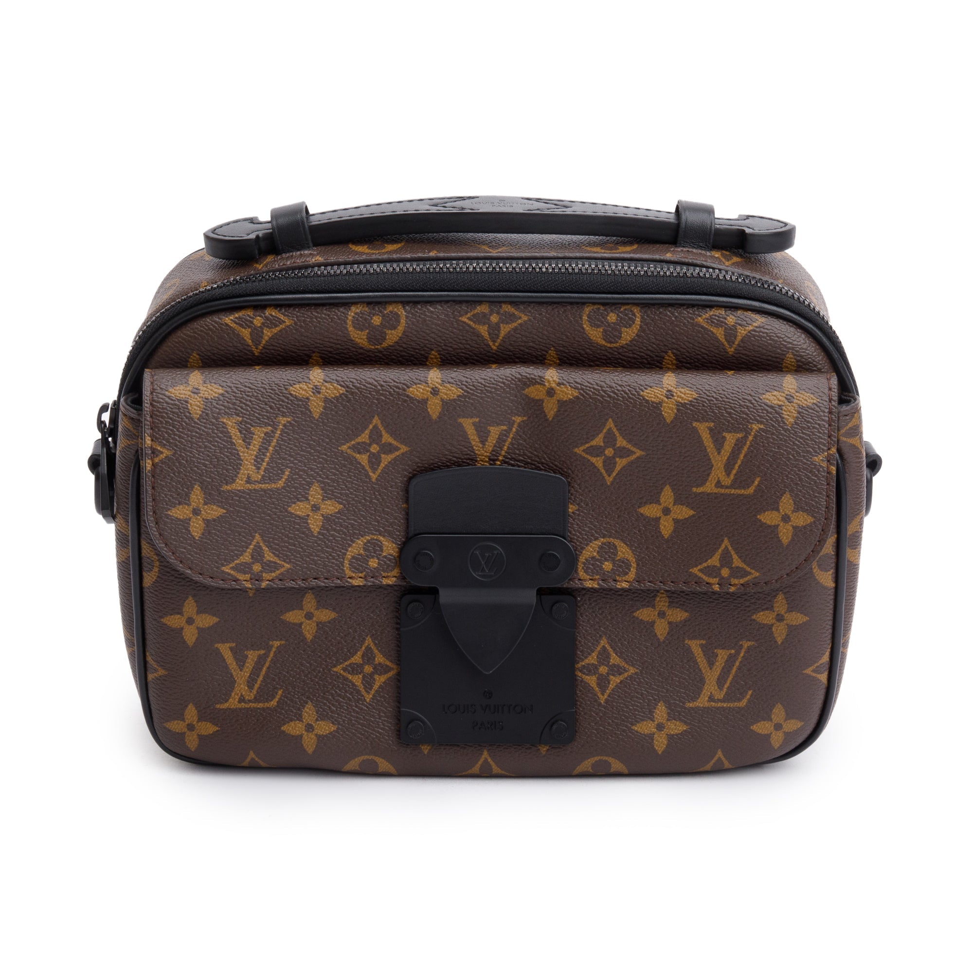 Louis Vuitton Monogram Macassar S Lock Messenger Bag
