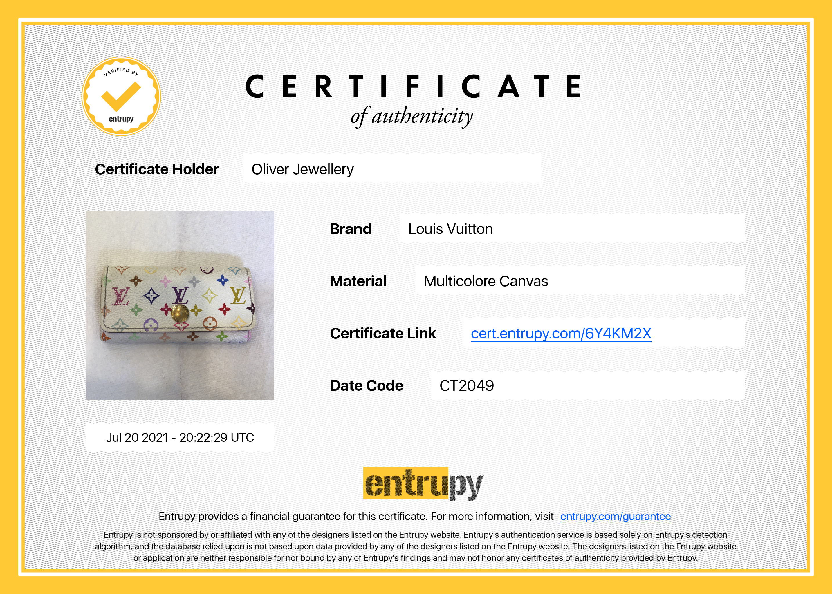 Louis Vuitton Monogram Multicolore 4 Key Holder