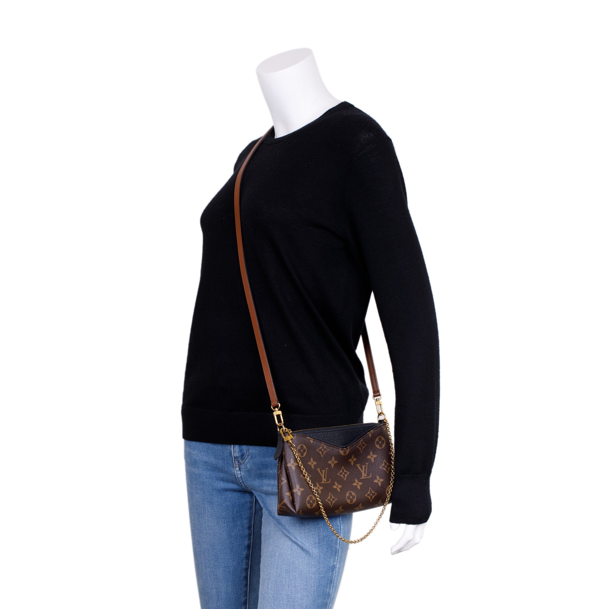 Louis Vuitton Monogram Pallas Clutch w/ Strap