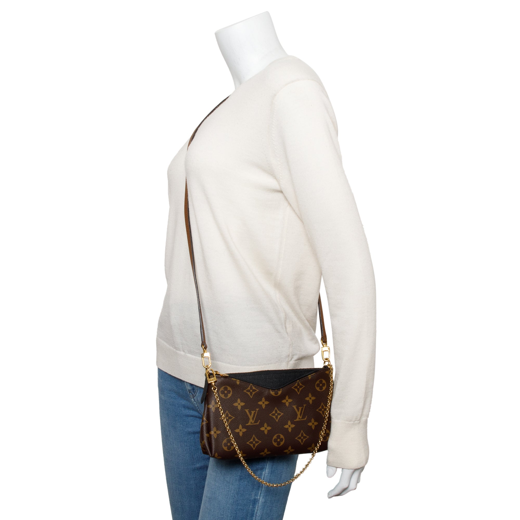 Louis Vuitton Monogram Pallas Clutch w/ Straps