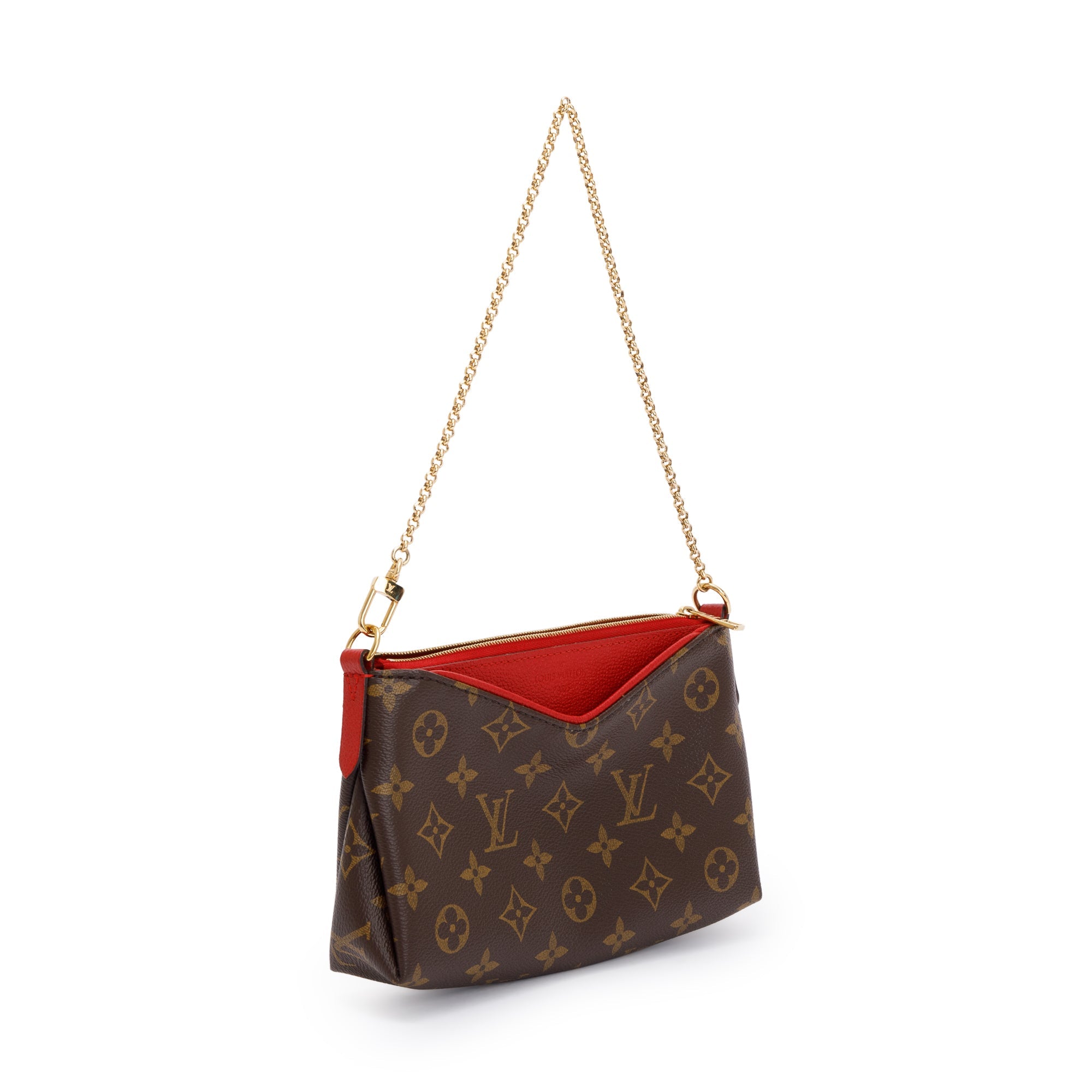 Louis Vuitton Monogram Pallas Clutch w/ Straps, Box & Receipt