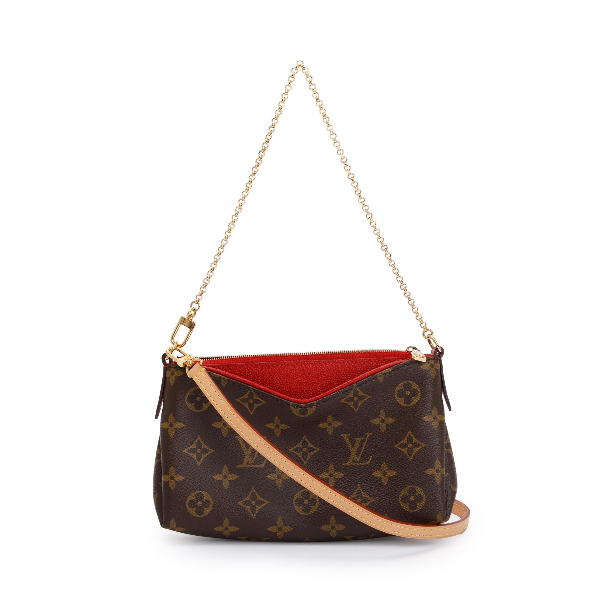 Louis Vuitton Monogram Pallas Clutch w/ Straps, Box & Receipt