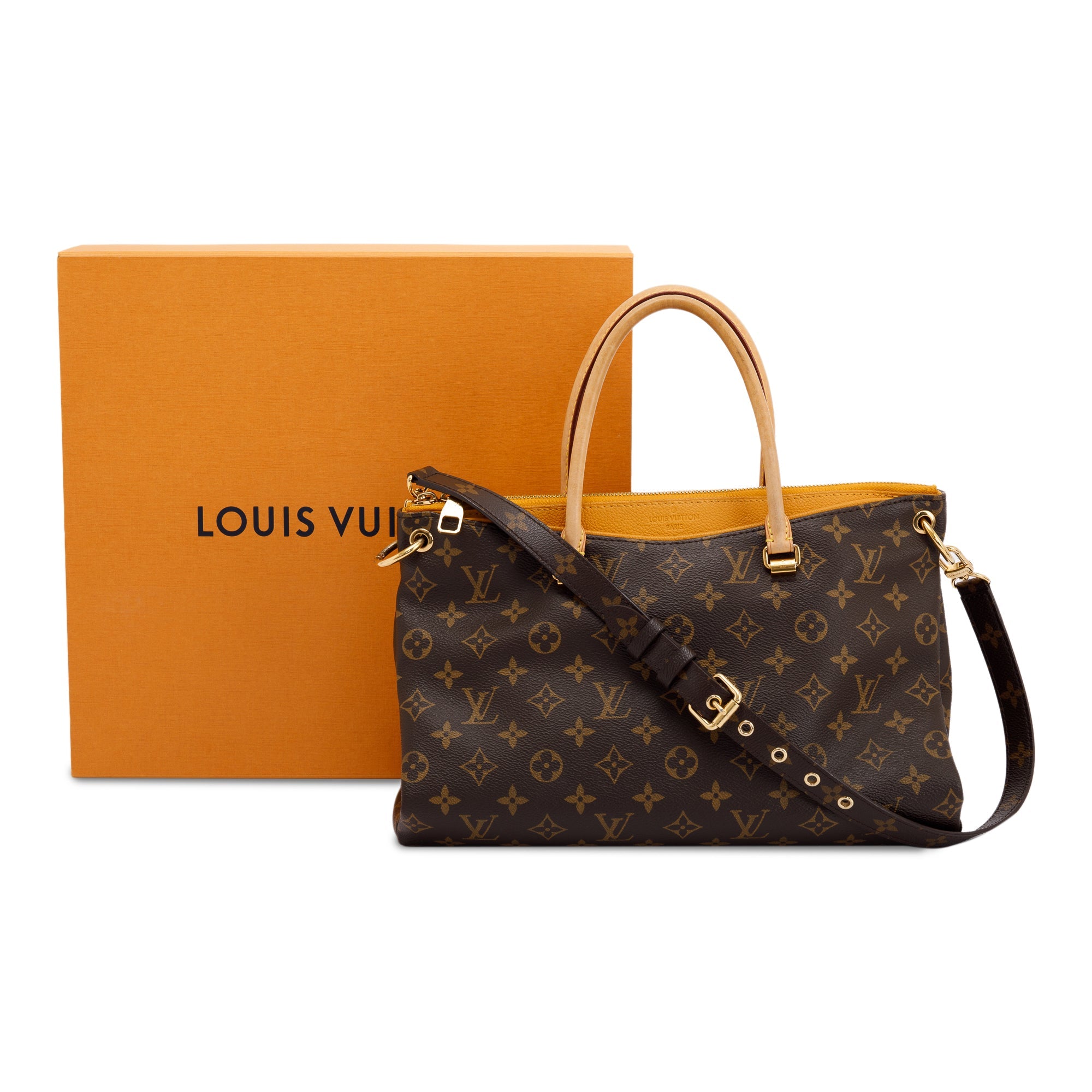 Louis Vuitton Monogram Pallas Tote with Strap & Box