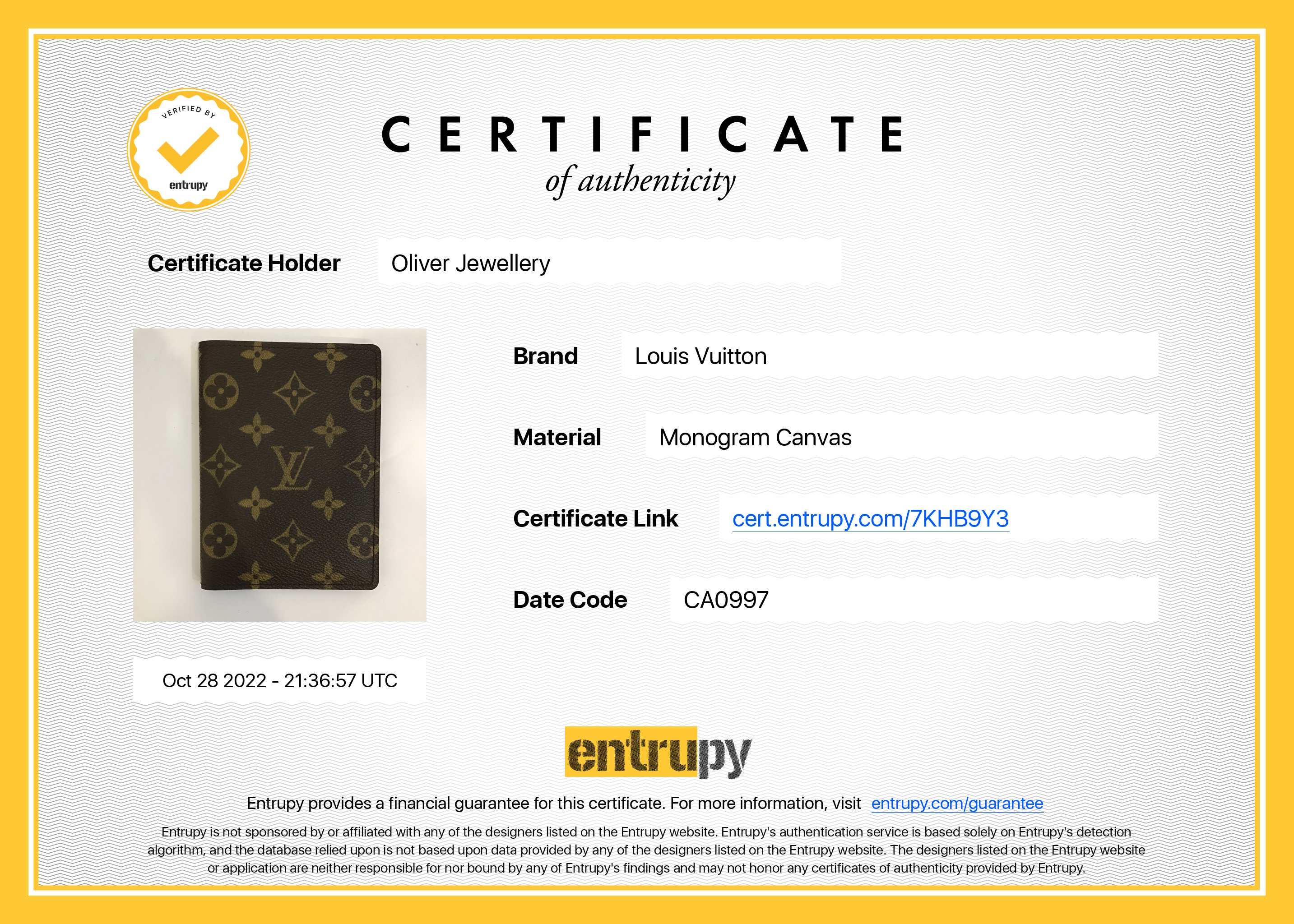 Louis Vuitton Monogram Passport Cover