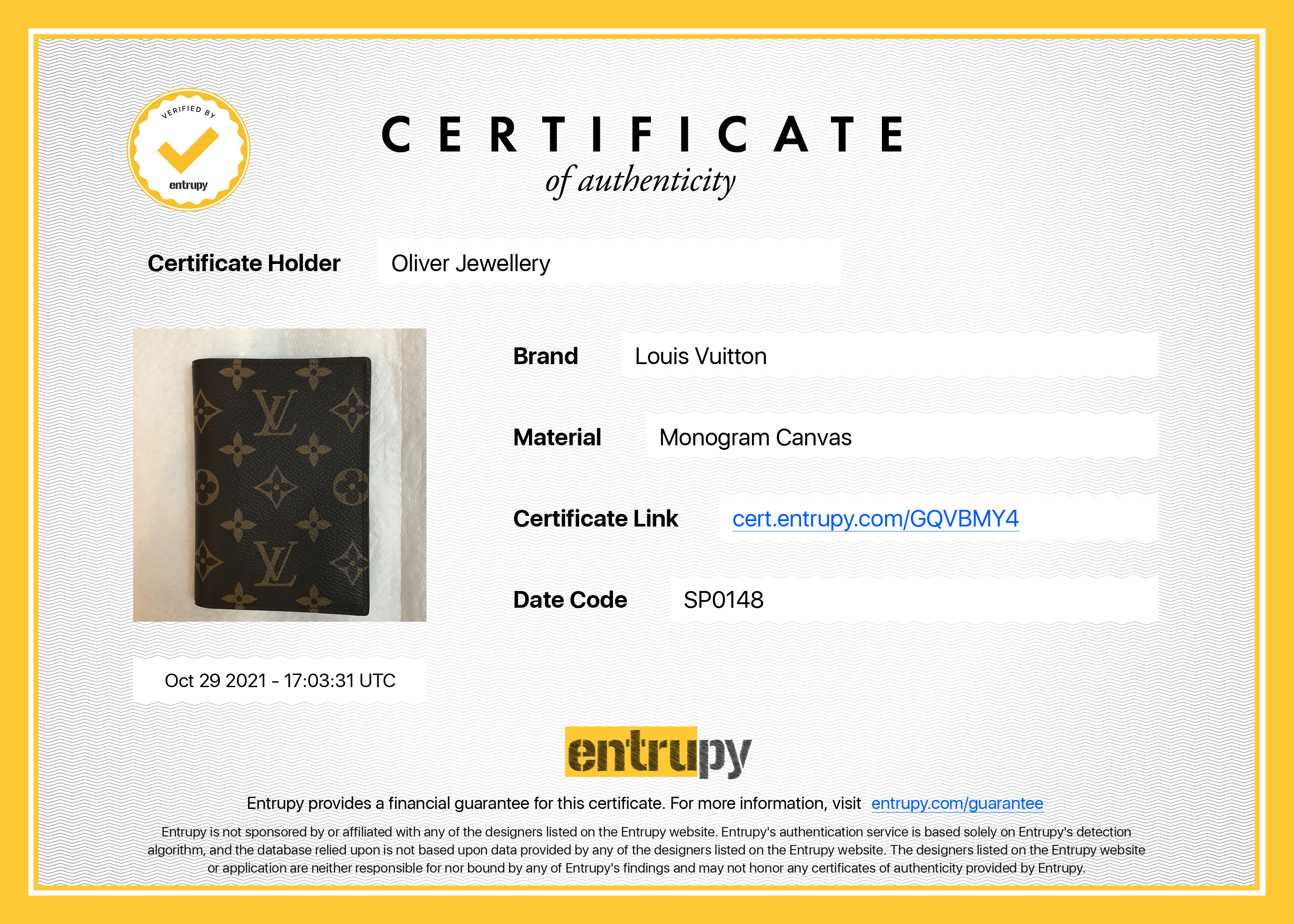 Louis Vuitton Monogram Passport Cover w/ Box