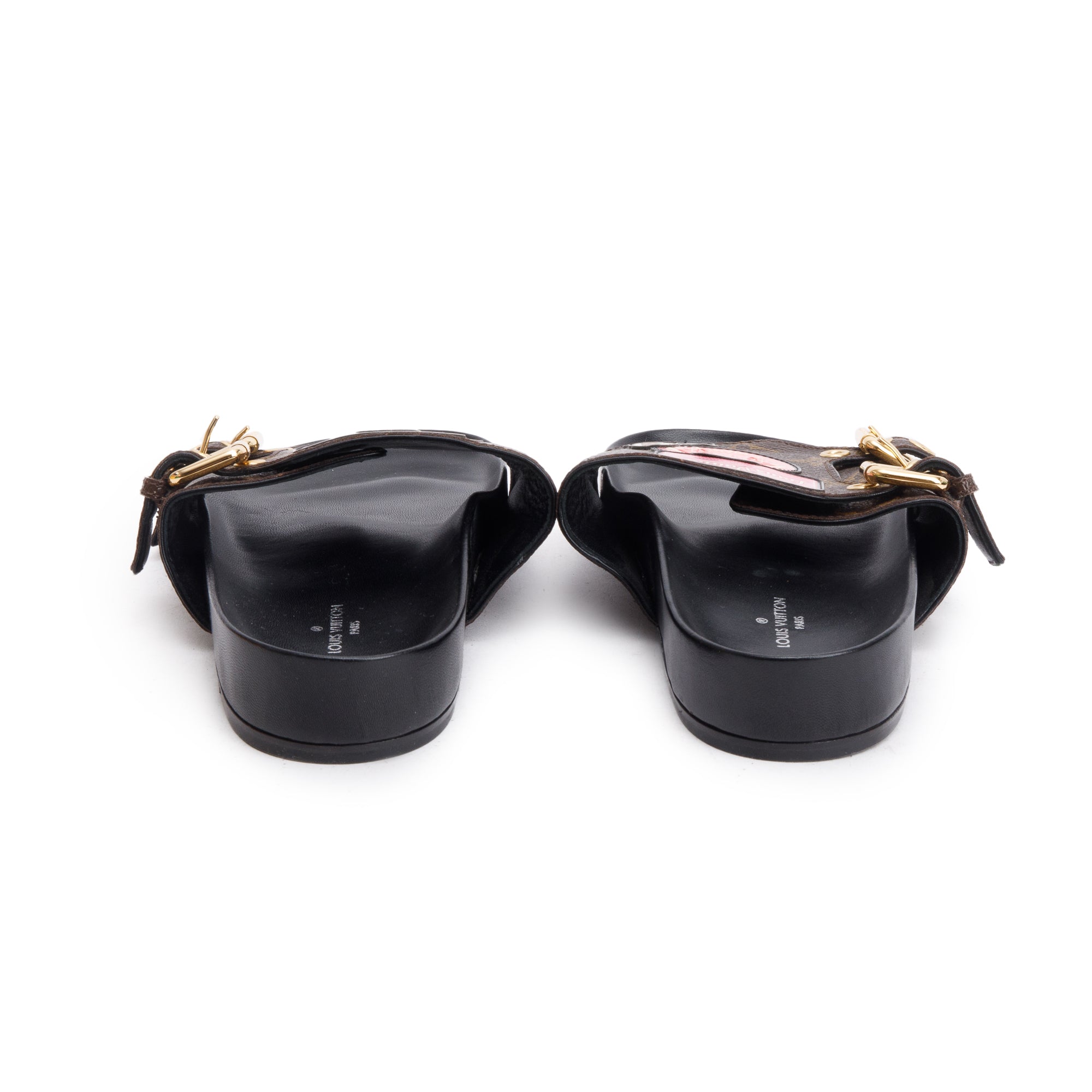 Louis Vuitton Monogram Patchwork World Tour Flat Mule, Size 37.5 w/ Box