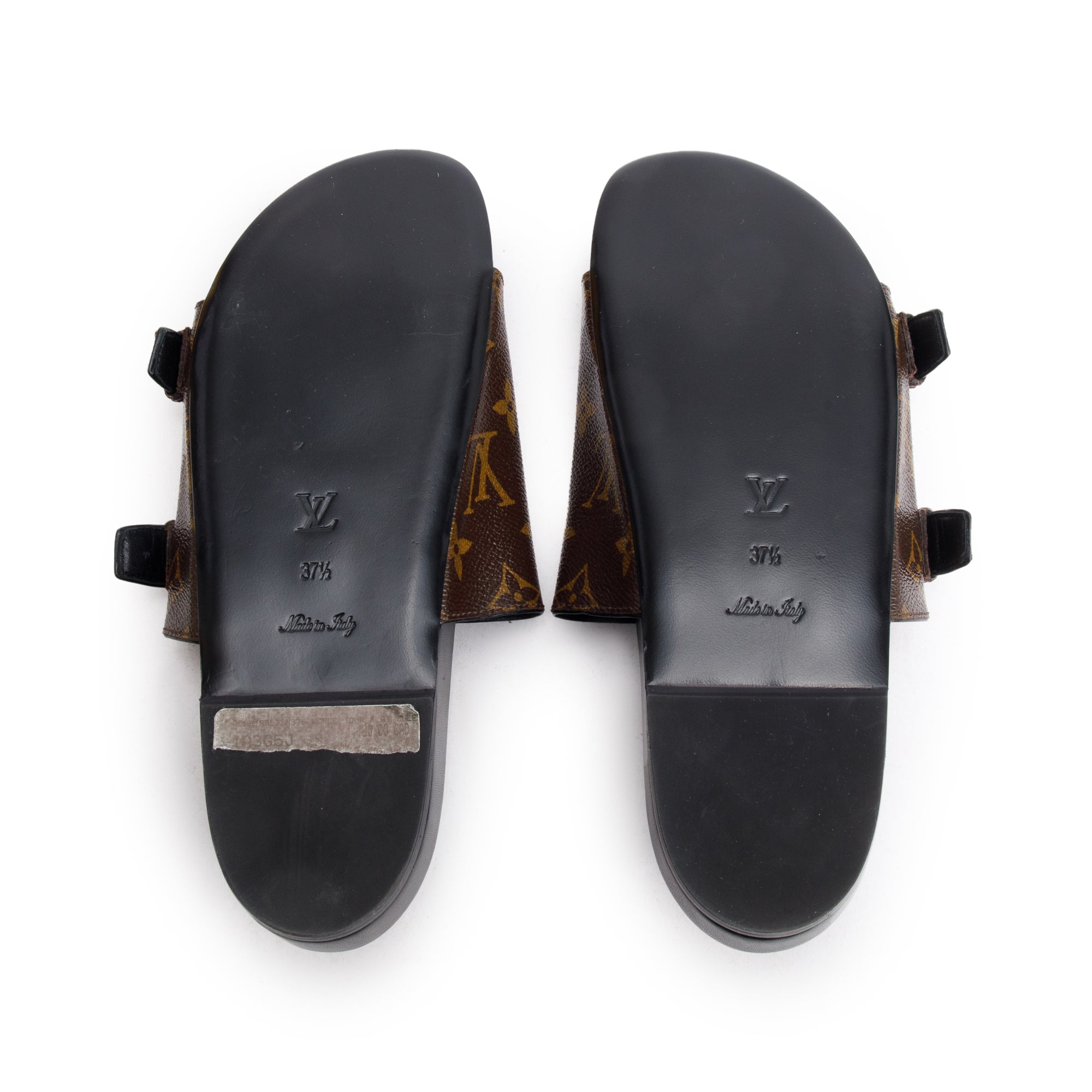 Louis Vuitton Monogram Patchwork World Tour Flat Mule, Size 37.5 w/ Box