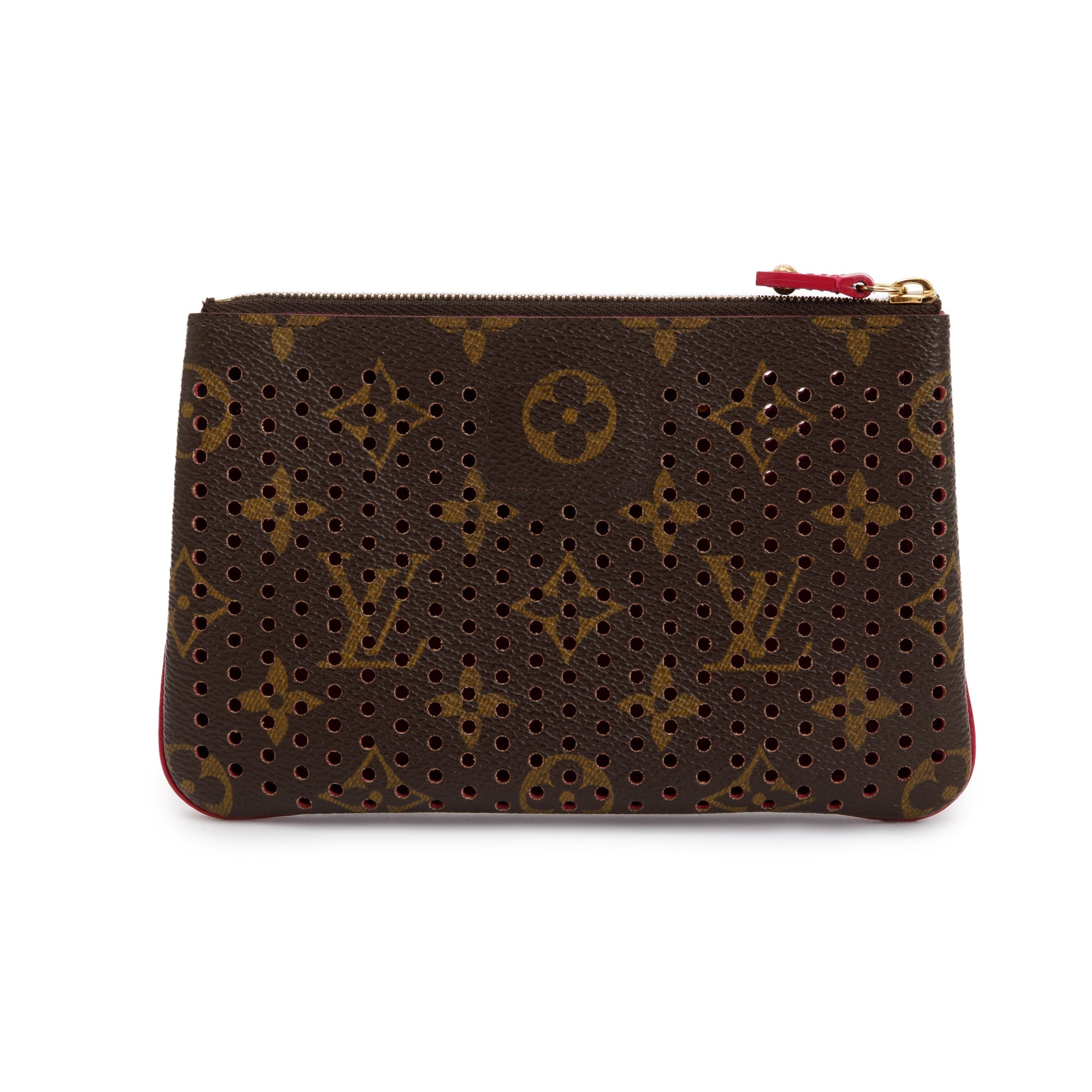 Louis Vuitton Monogram Perforated Pochette Plat Pouch w/ Box