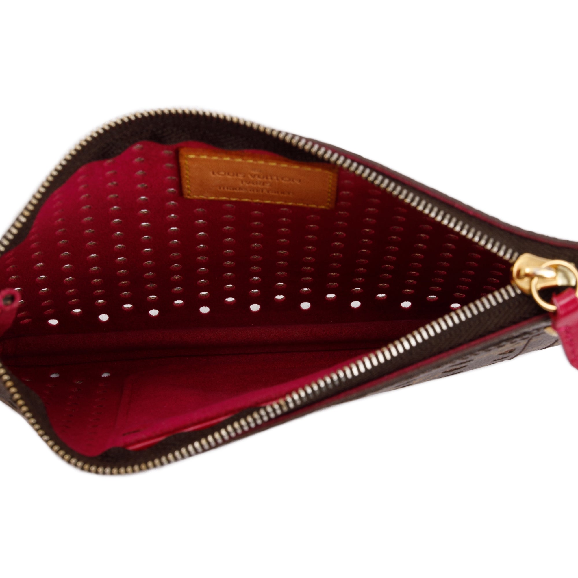 Louis Vuitton Monogram Perforated Pochette Plat Pouch w/ Box