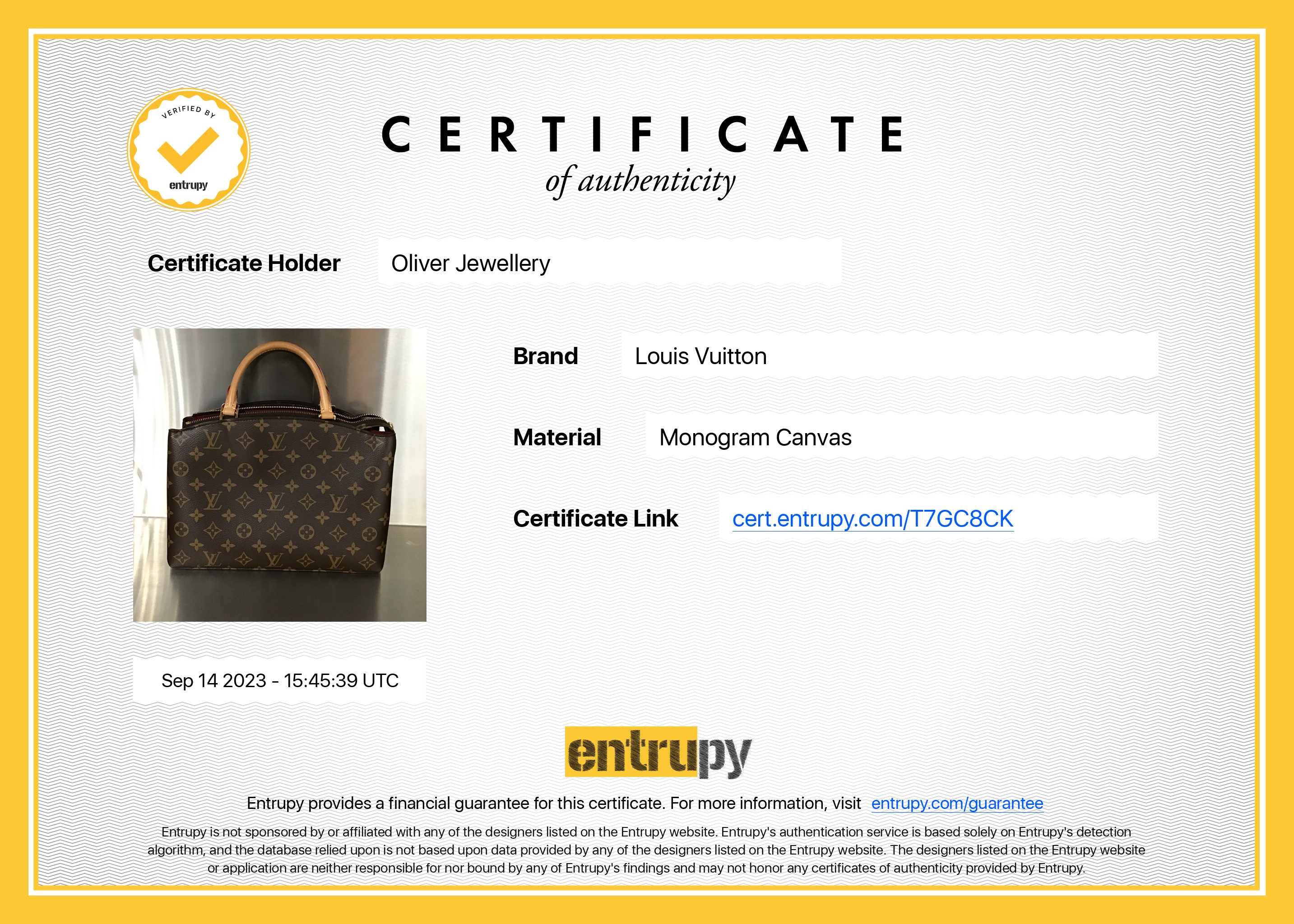 Louis Vuitton Monogram Petit Palais w/ Strap, Box & Receipt