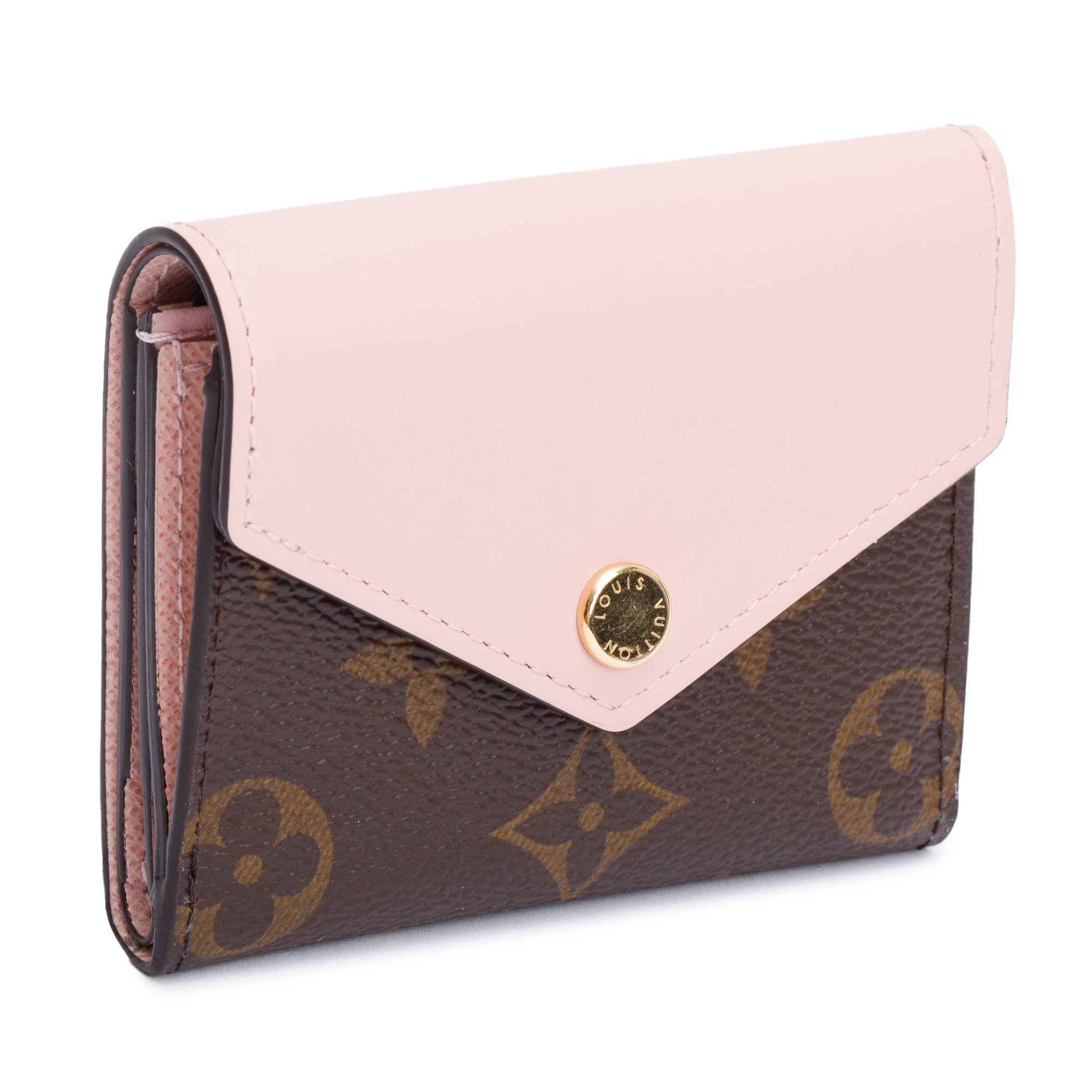 Louis Vuitton Monogram & Pink Leather Zoe Wallet