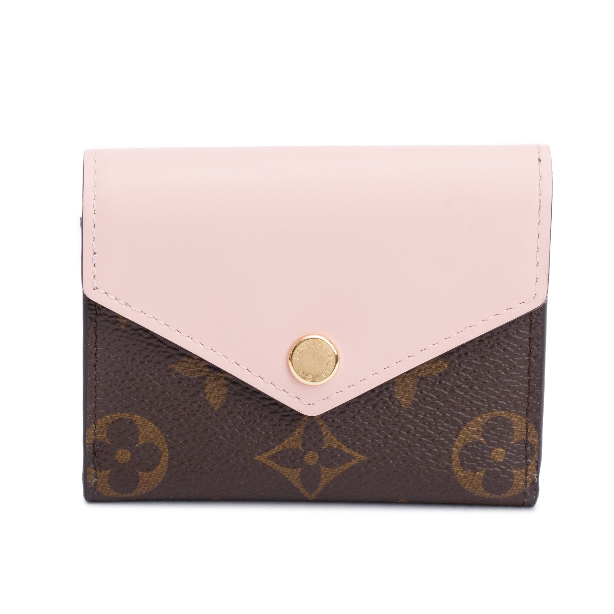 Louis Vuitton Monogram & Pink Leather Zoe Wallet