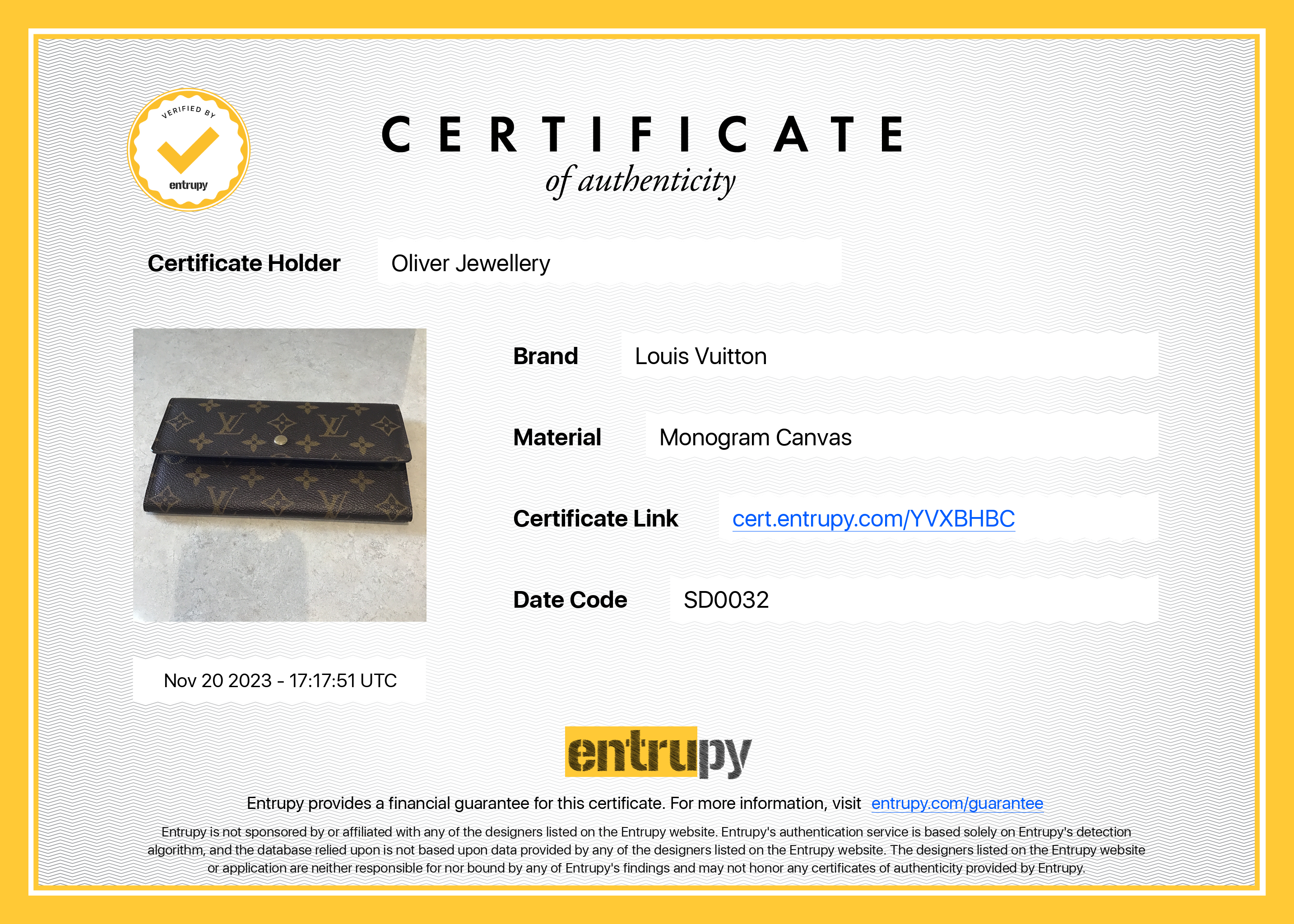 Louis Vuitton Monogram Porte Trésor International Wallet