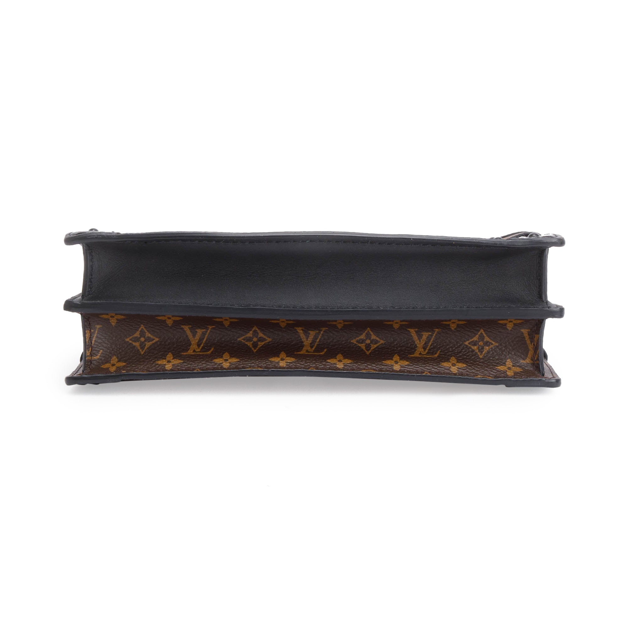 Louis Vuitton Monogram Reverse Pochette Trunk Clutch w/ Strap