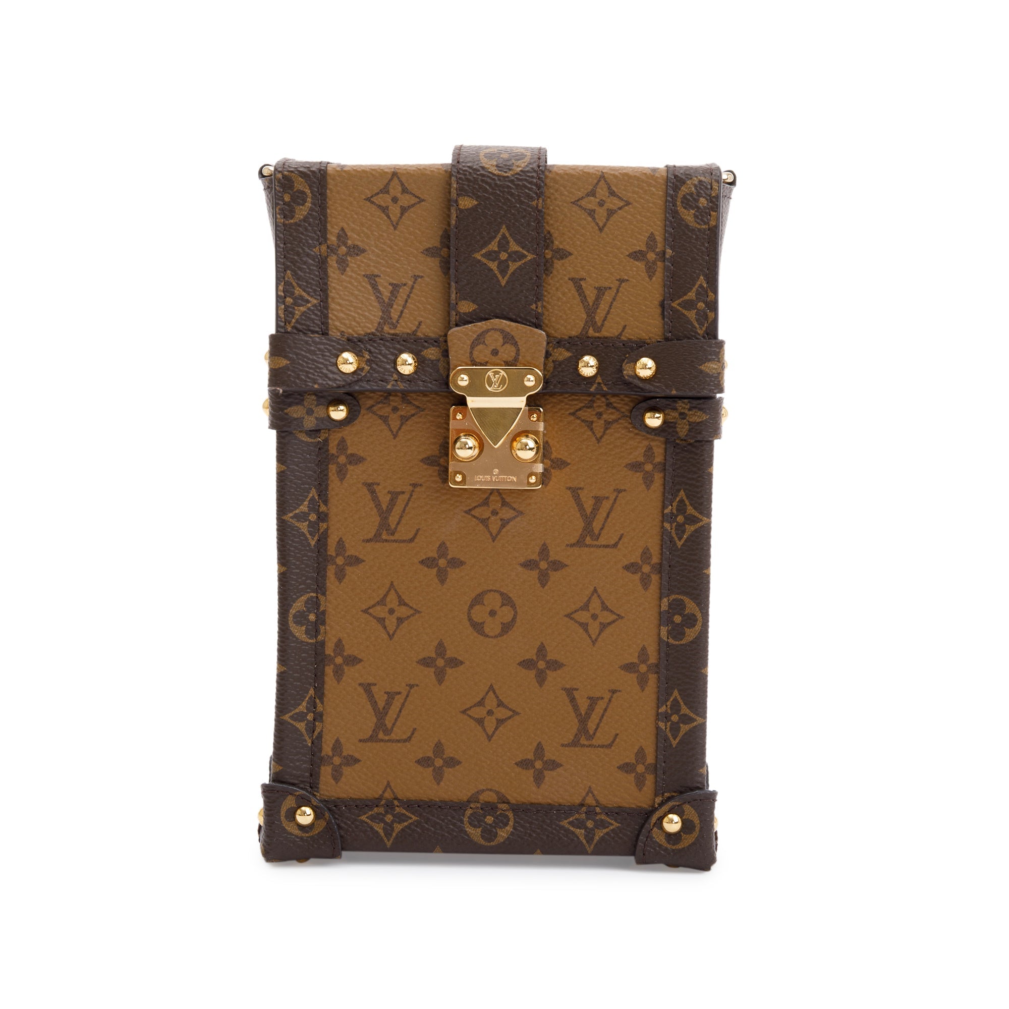 Louis Vuitton Monogram Reverse Pochette Trunk Verticale w/ Strap & Box