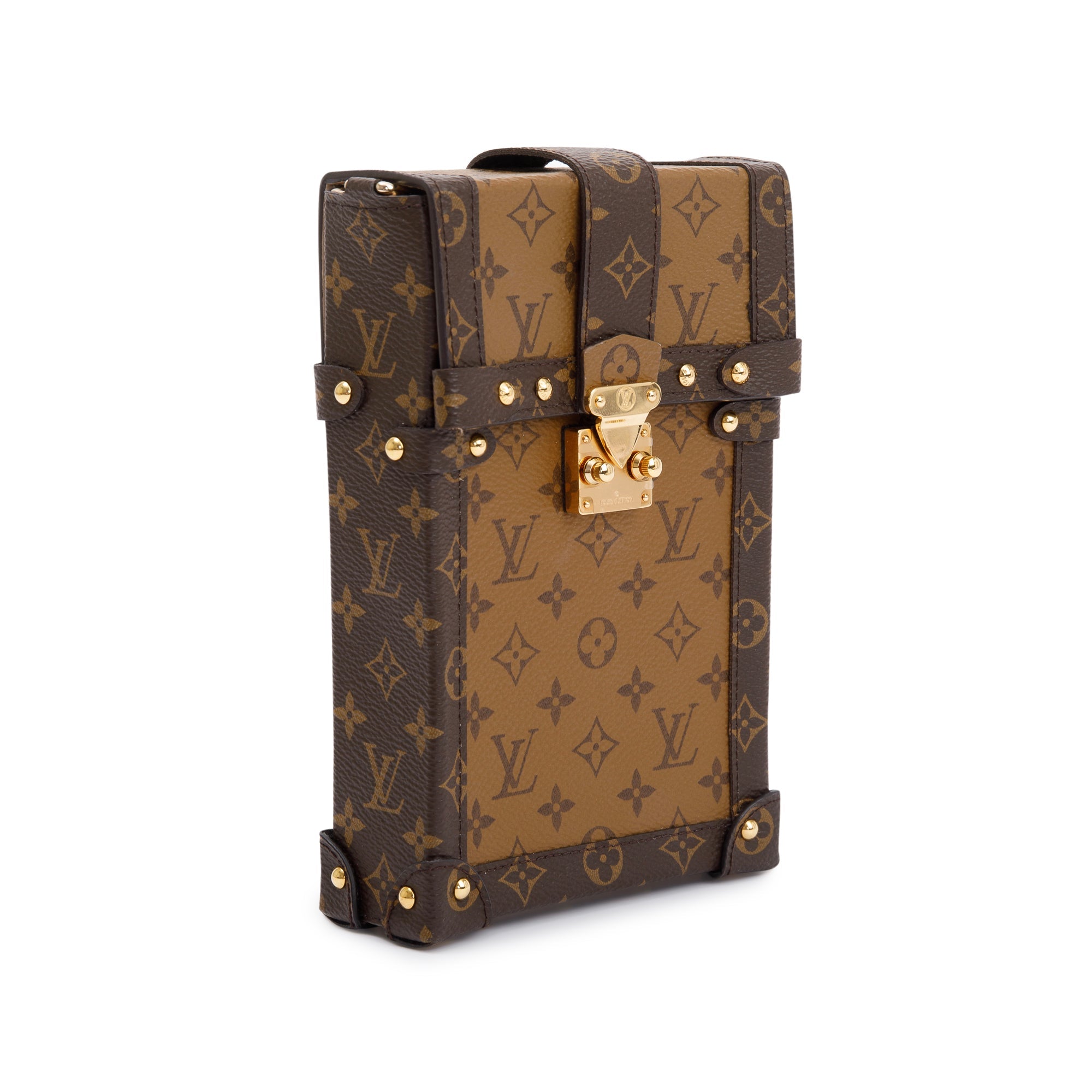 Louis Vuitton Monogram Reverse Pochette Trunk Verticale w/ Strap & Box