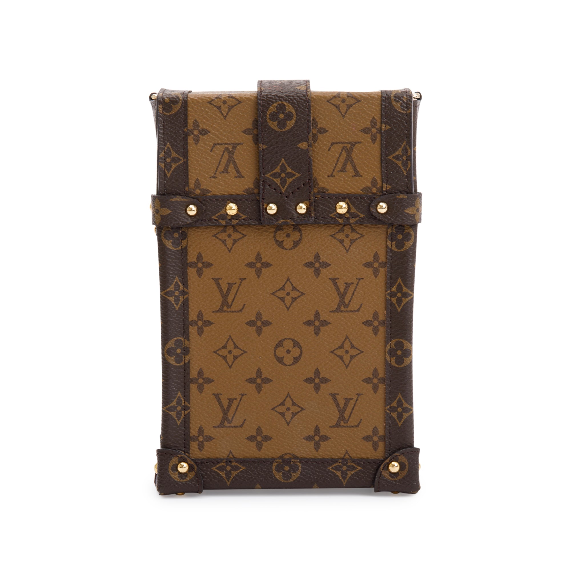 Louis Vuitton Monogram Reverse Pochette Trunk Verticale w/ Strap & Box