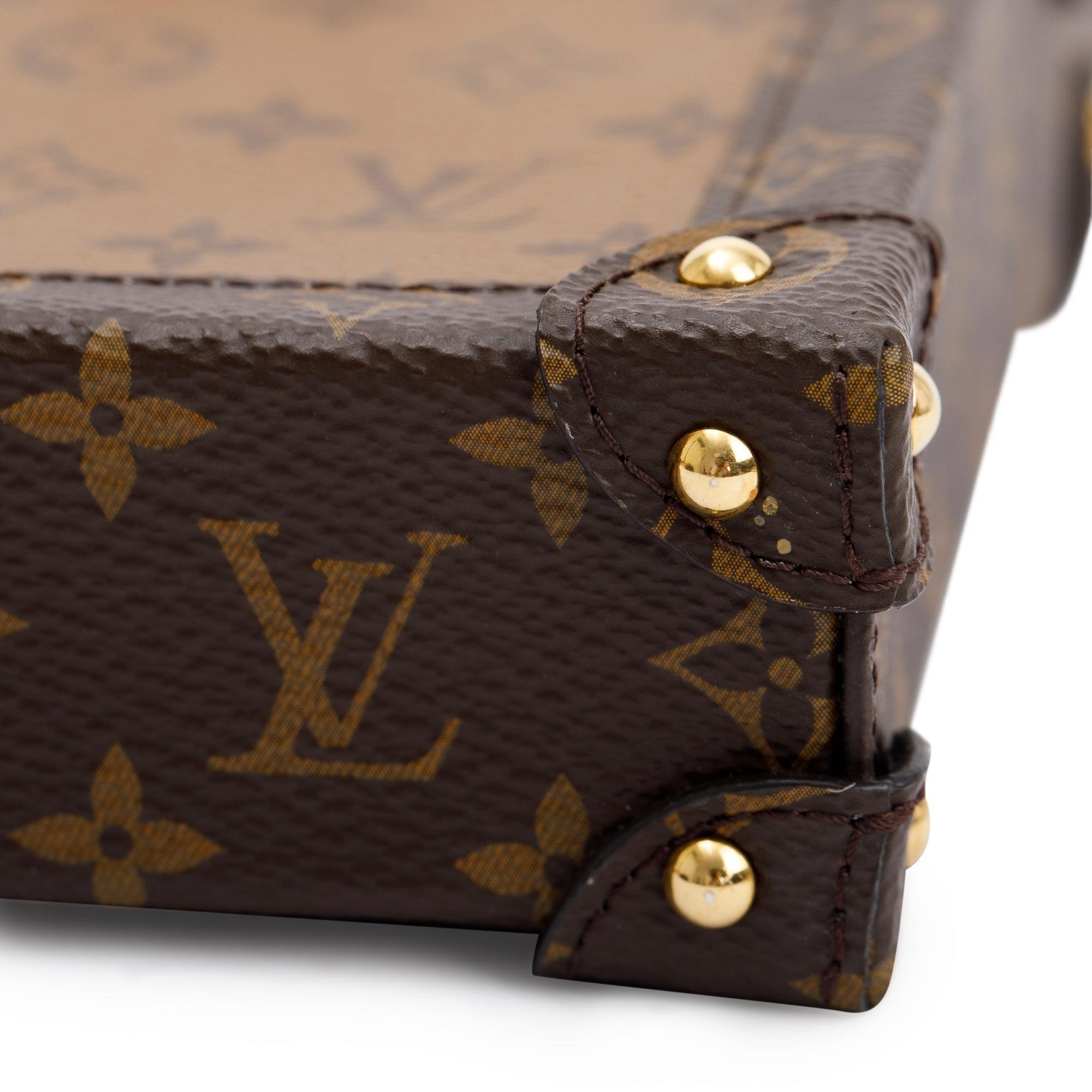 Louis Vuitton Monogram Reverse Pochette Trunk Verticale w/ Strap & Box