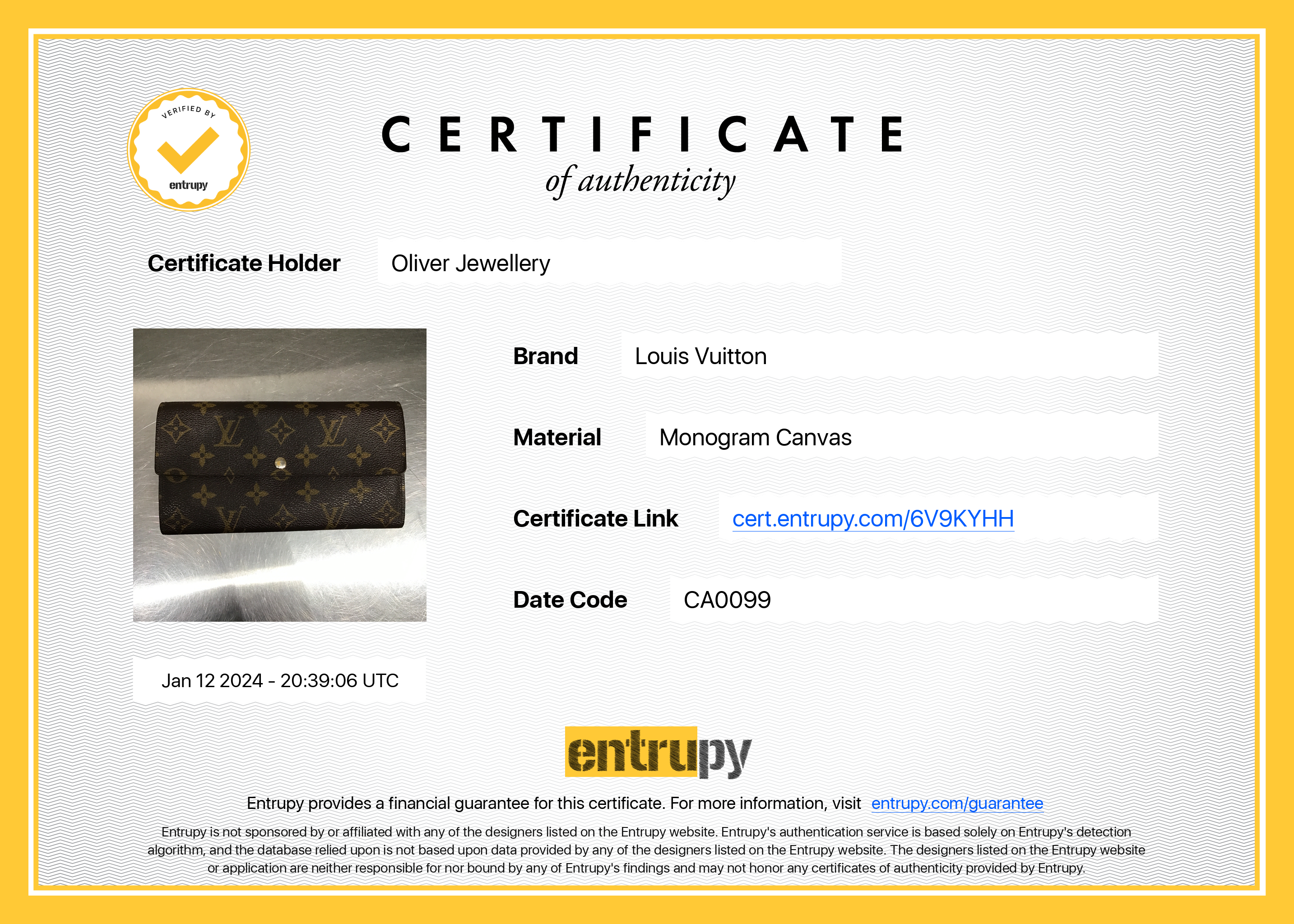 Louis Vuitton Monogram Sarah Wallet