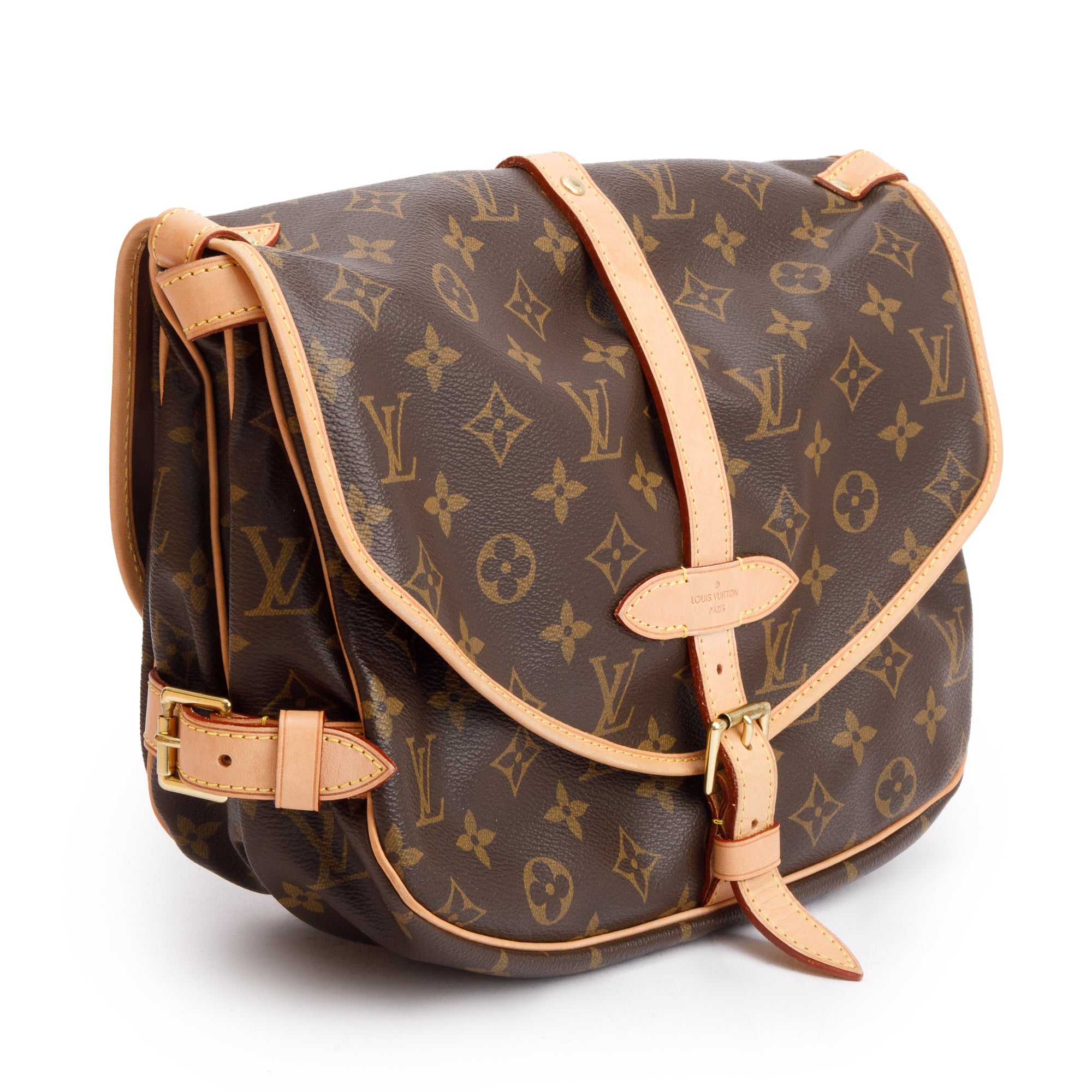 Louis Vuitton Monogram Saumur MM Crossbody Bag w/ Box Receipt