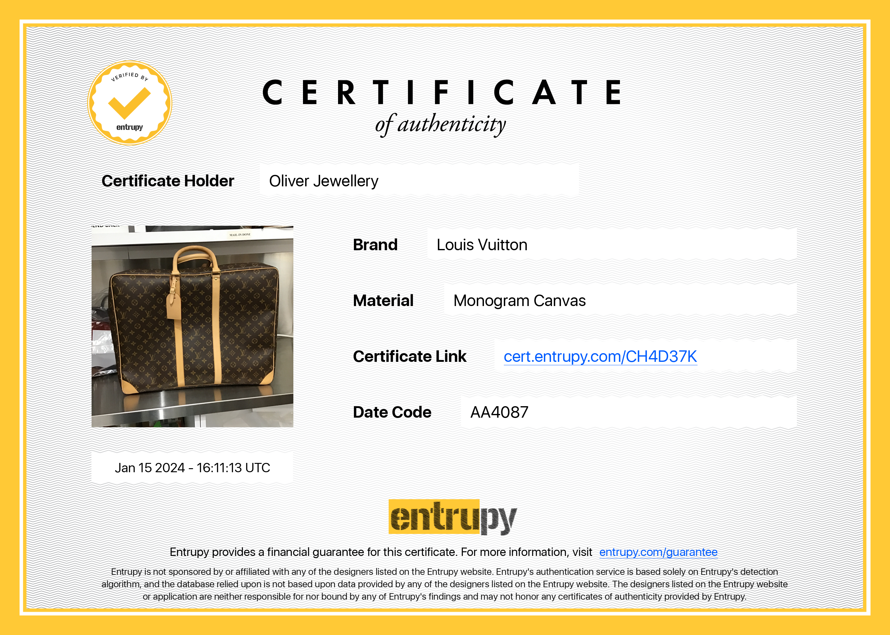 Louis Vuitton Monogram Sirius 55