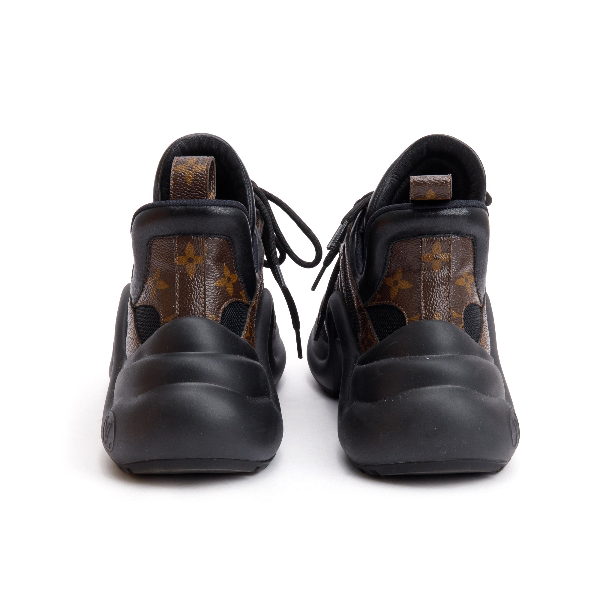 Louis Vuitton Monogram Trim Black LV Archlight Sneakers, Size 37.5 w/ Box