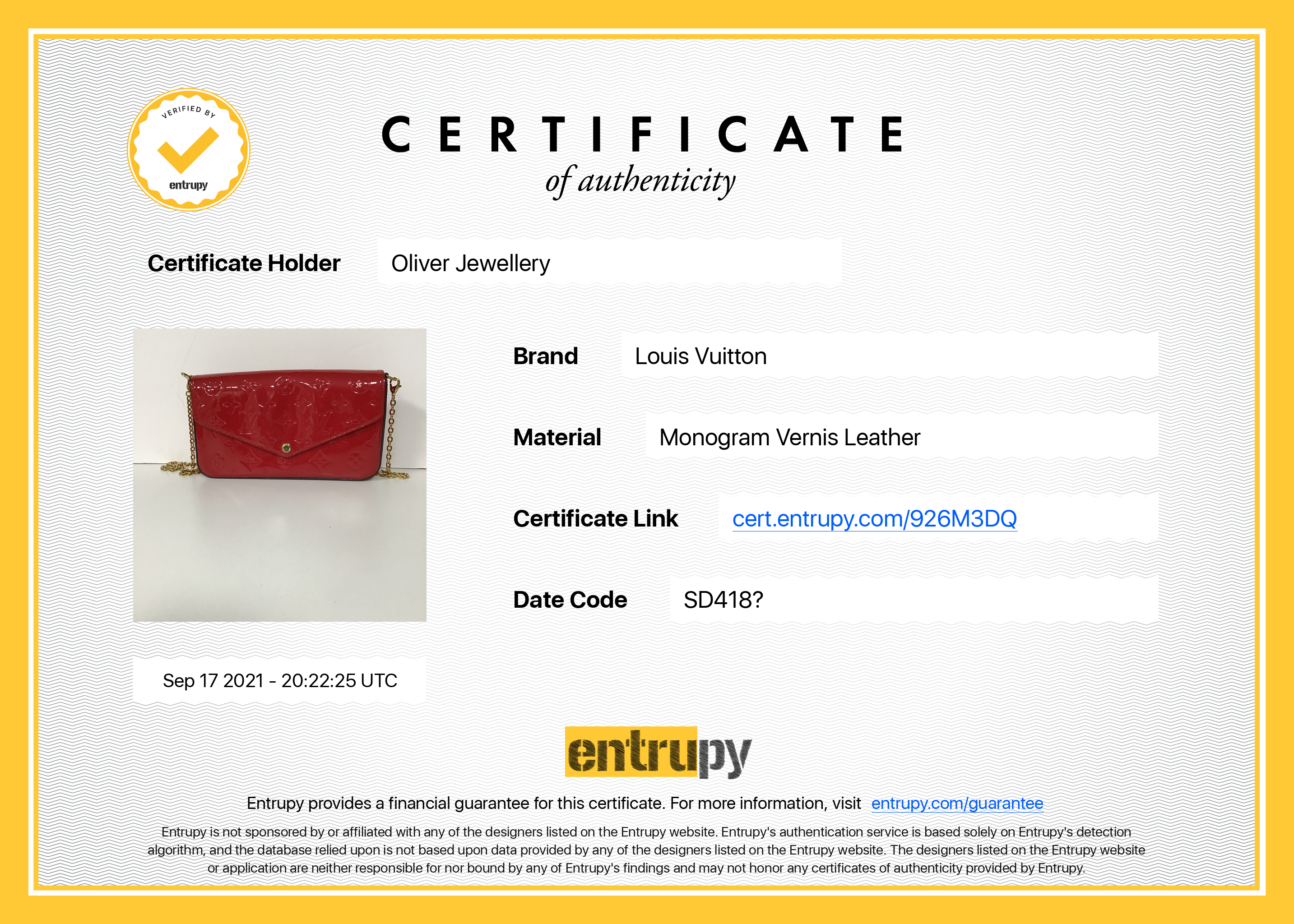 Louis Vuitton Monogram Vernis Felicie Pochette