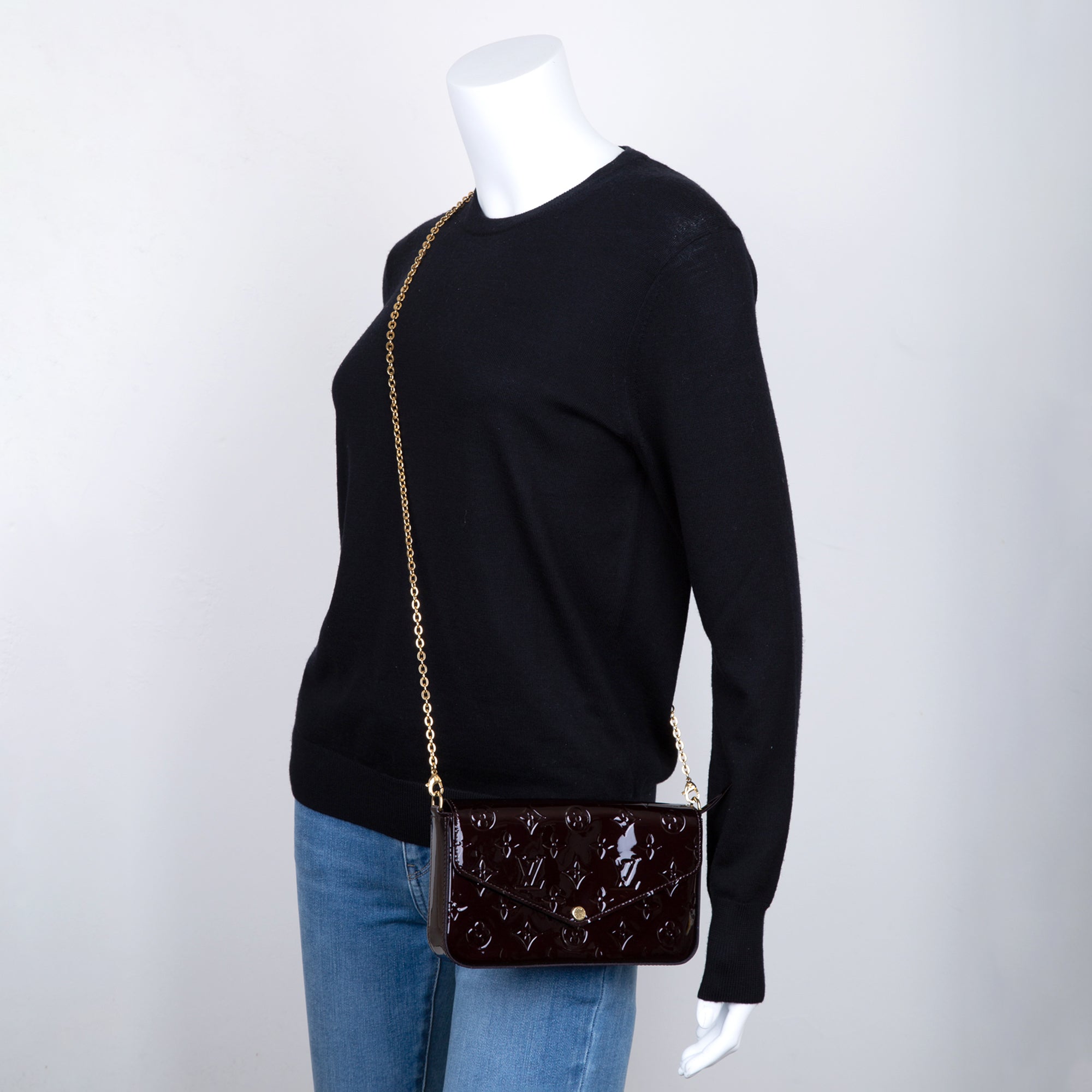 Louis Vuitton Monogram Vernis Felicie Pochette w/ Box & Inserts