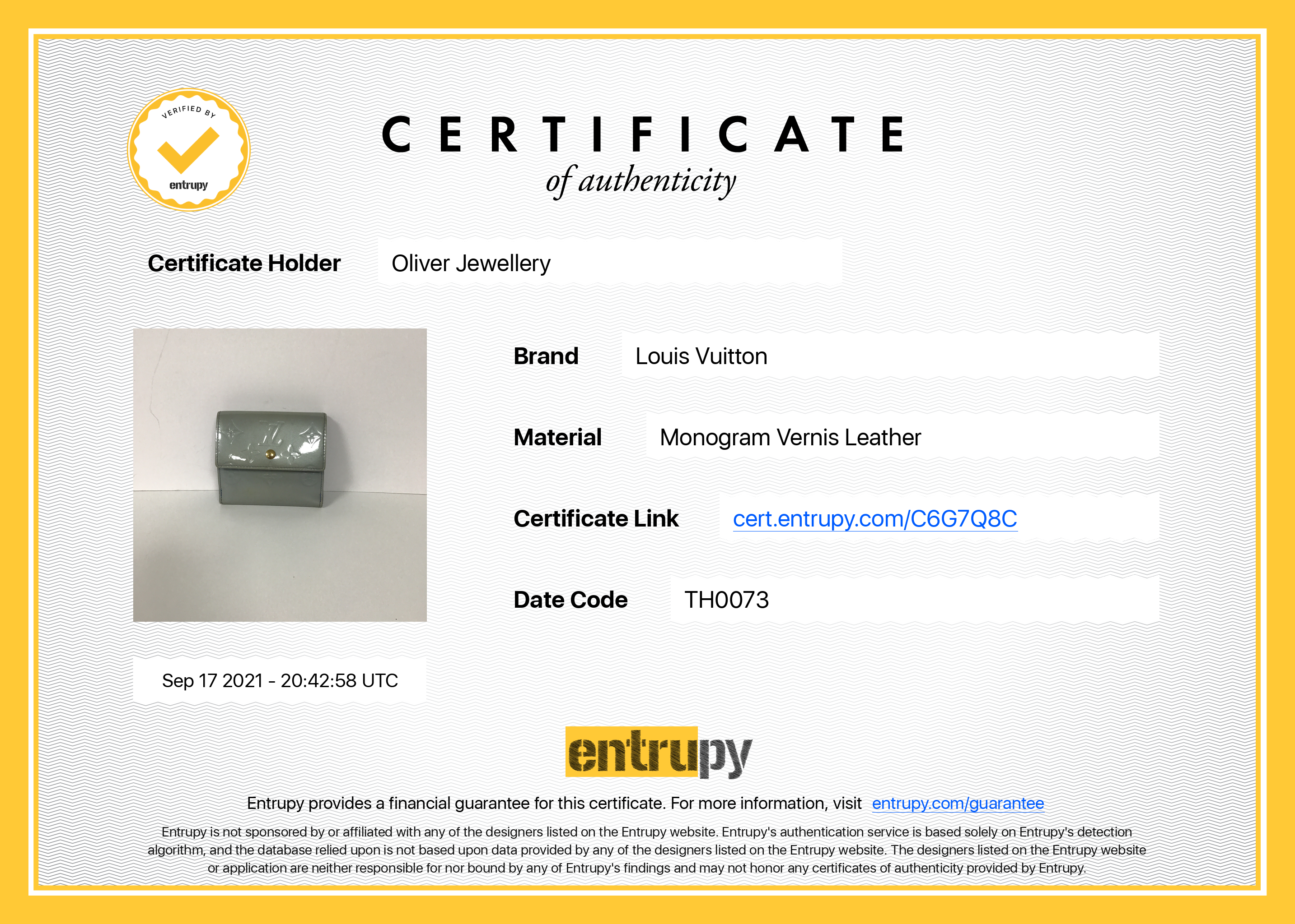 Louis Vuitton Monogram Vernis Patent Leather Elise Wallet