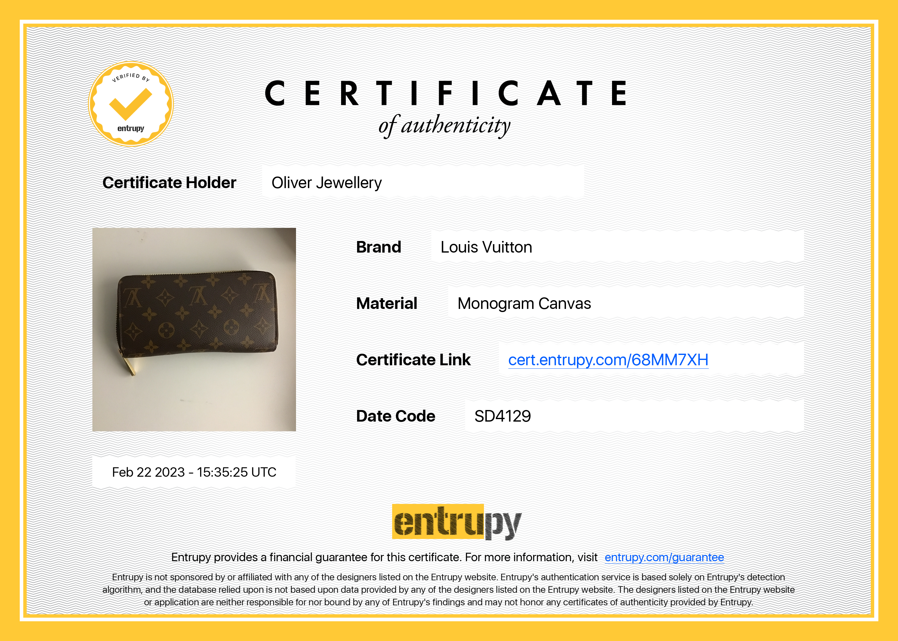 Louis Vuitton Monogram Zippy Wallet w/ Box & Receipt