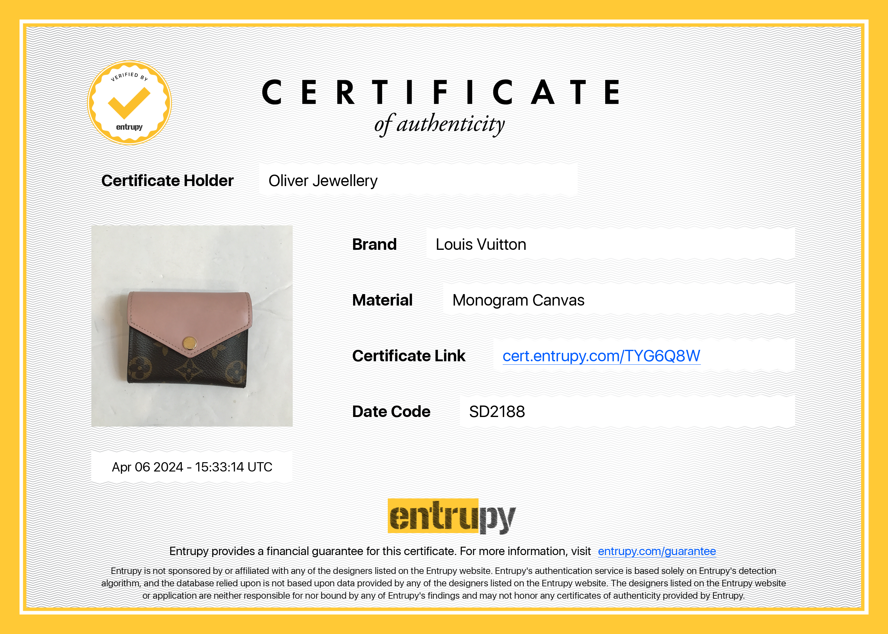 Louis Vuitton Monogram Zoe Wallet