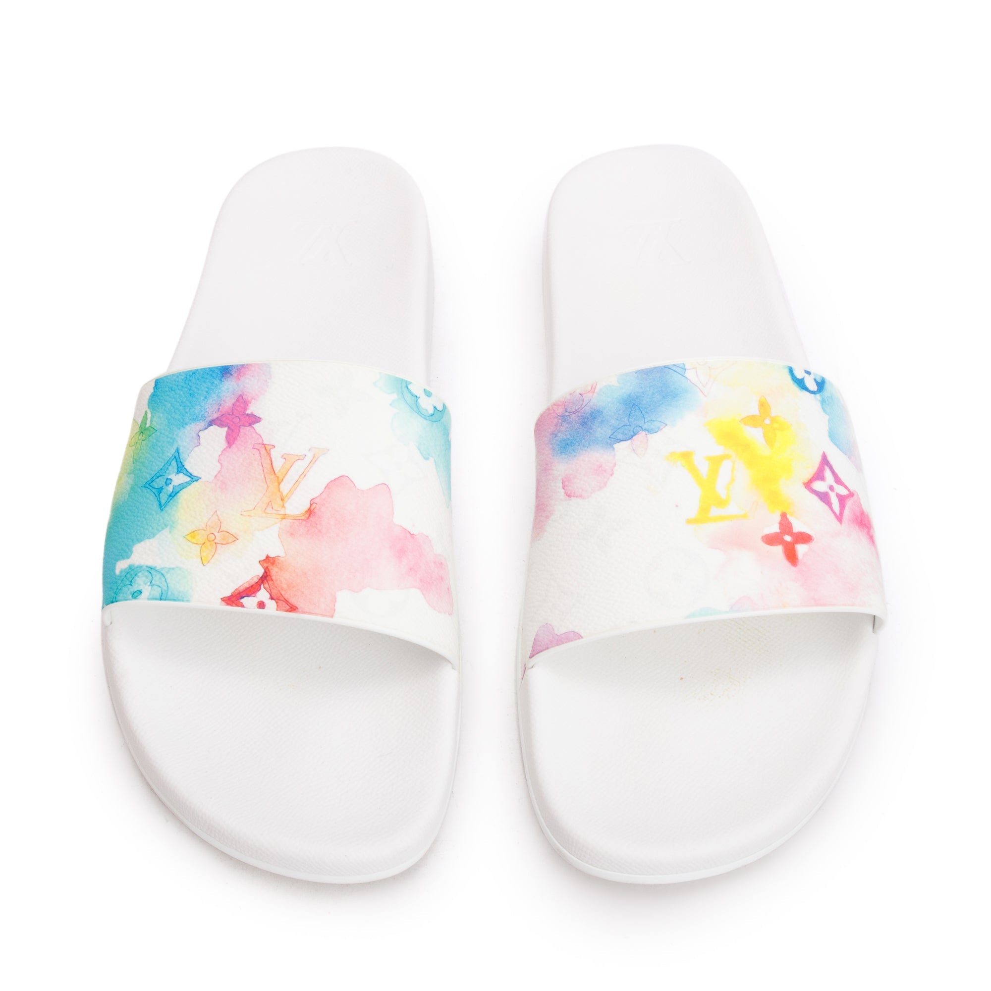 Pink Louis Vuitton Multicolor Slides Louis Vuitton Multicolor