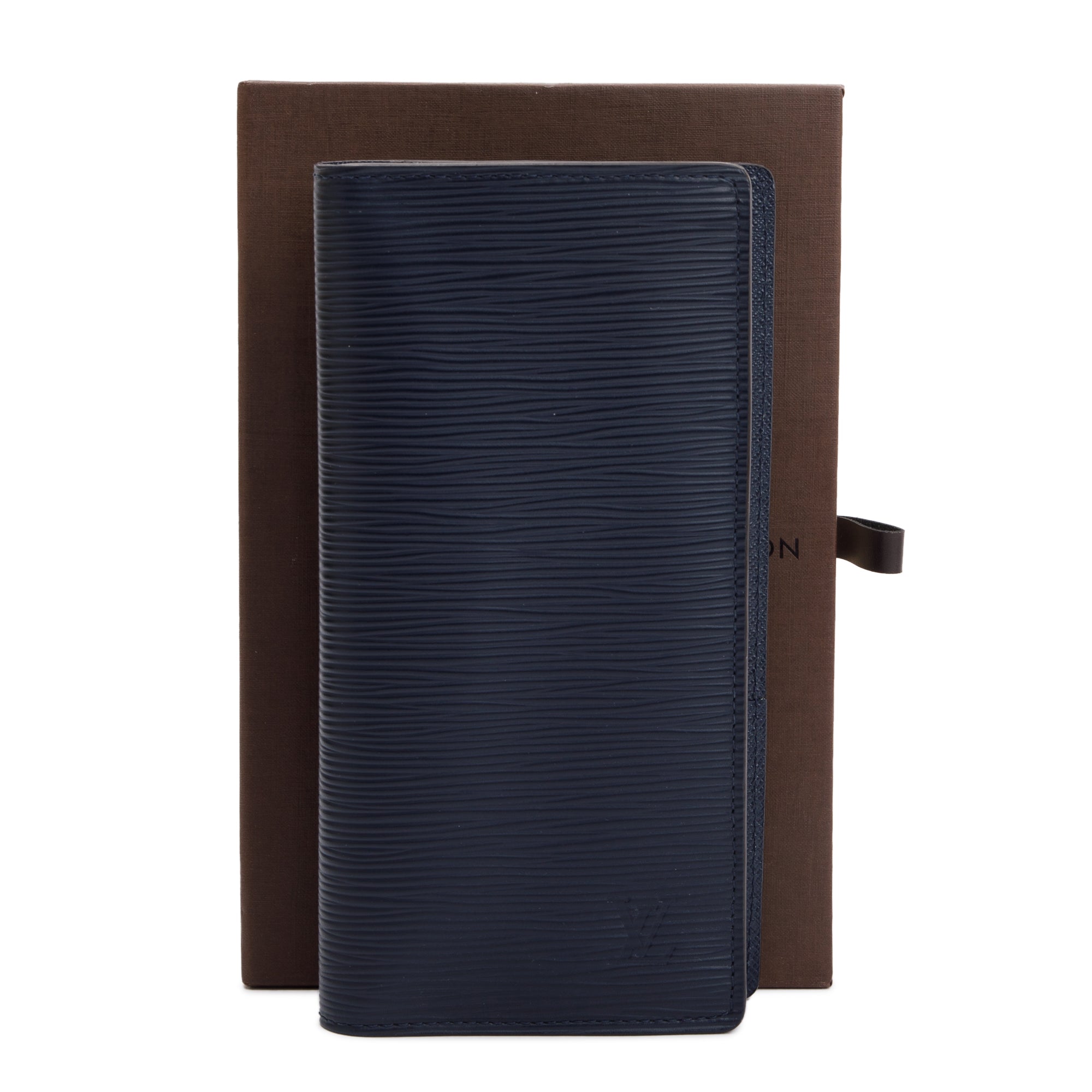 Louis Vuitton Navy Epi Leather Brazza Wallet w/ Box