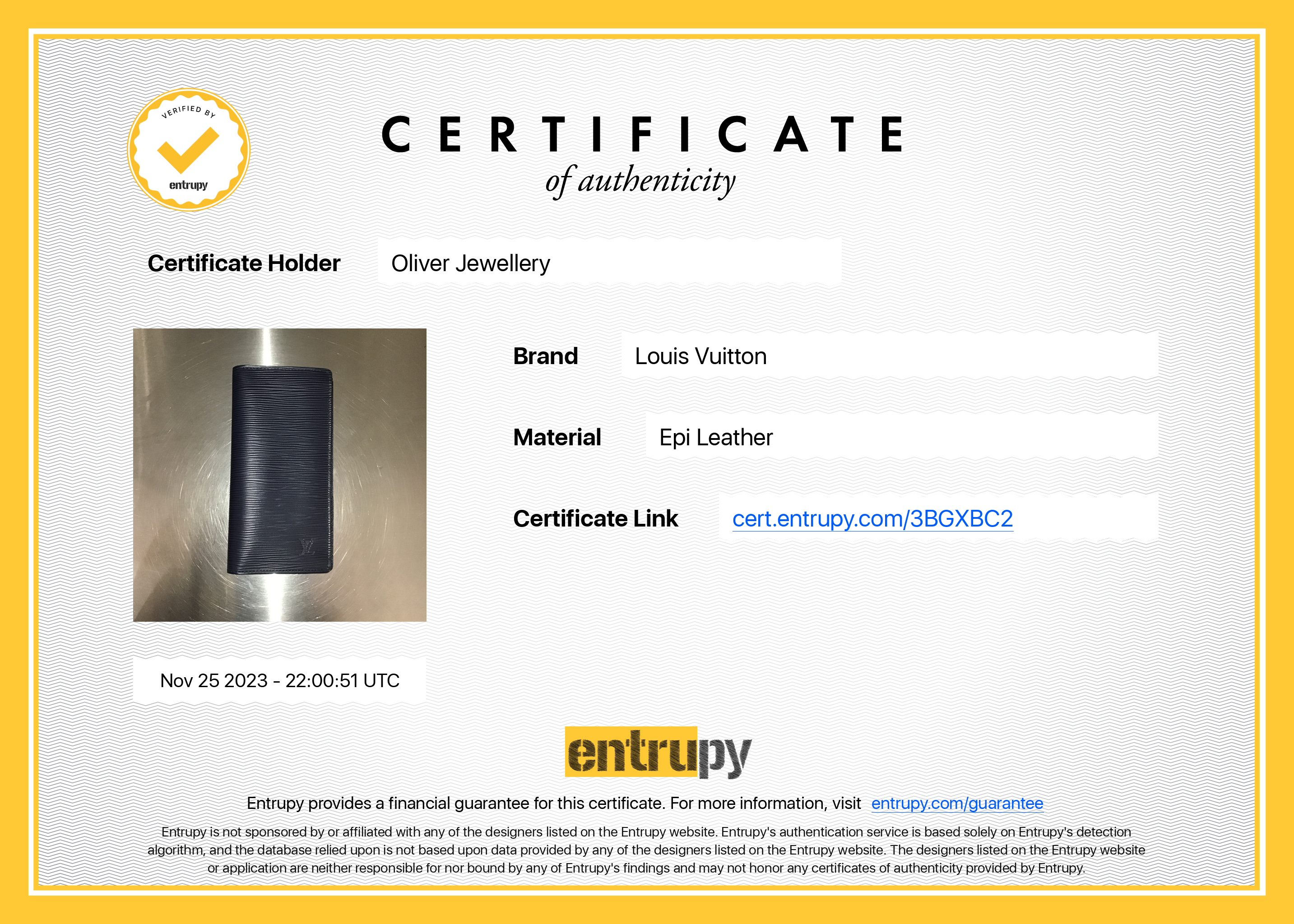 Louis Vuitton Navy Epi Leather Brazza Wallet w/ Box