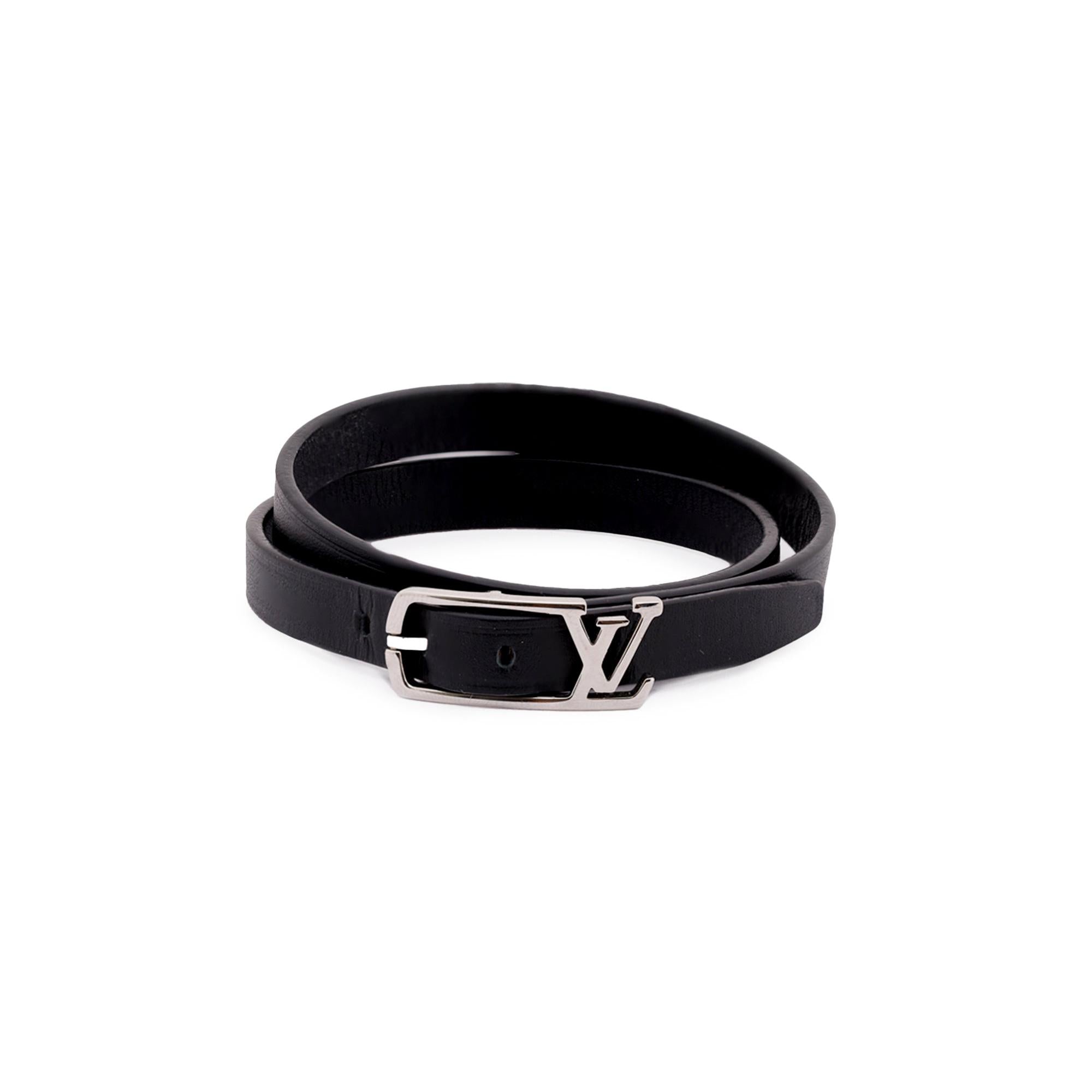 Louis Vuitton Neogram Double Wrap Leather Bracelet w/ Box